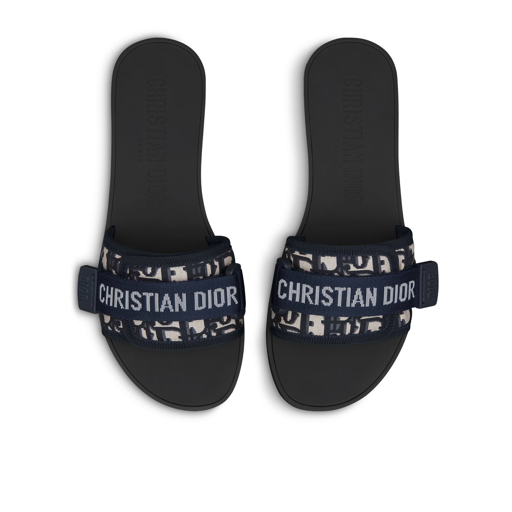 Dio(r)evolution Slide Shiny Technical Fabric with Deep Blue Dior Oblique Print E06