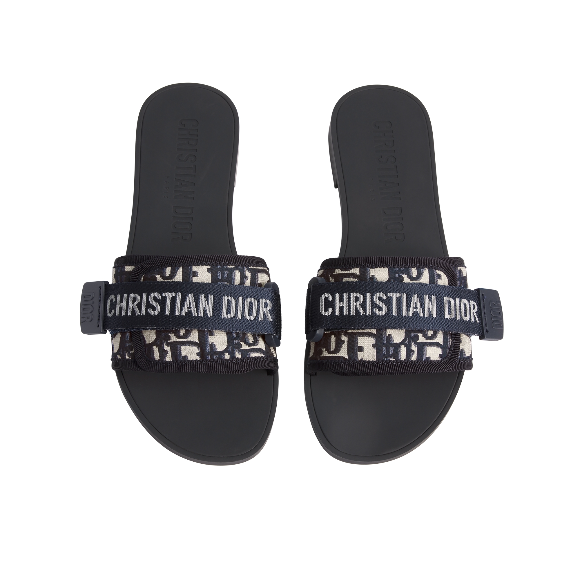 Dio(r)evolution Slide Shiny Technical Fabric with Deep Blue Dior Oblique Print E06