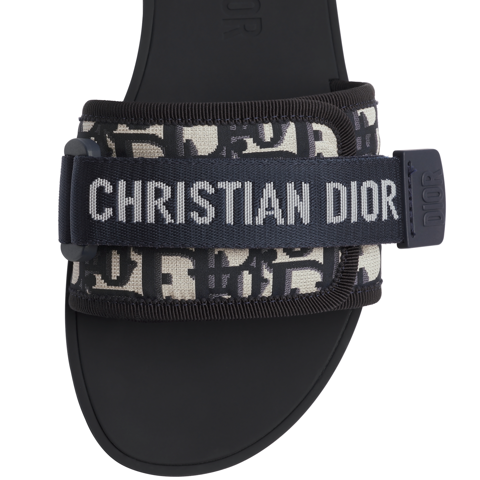 Dio(r)evolution Slide Shiny Technical Fabric with Deep Blue Dior Oblique Print E10