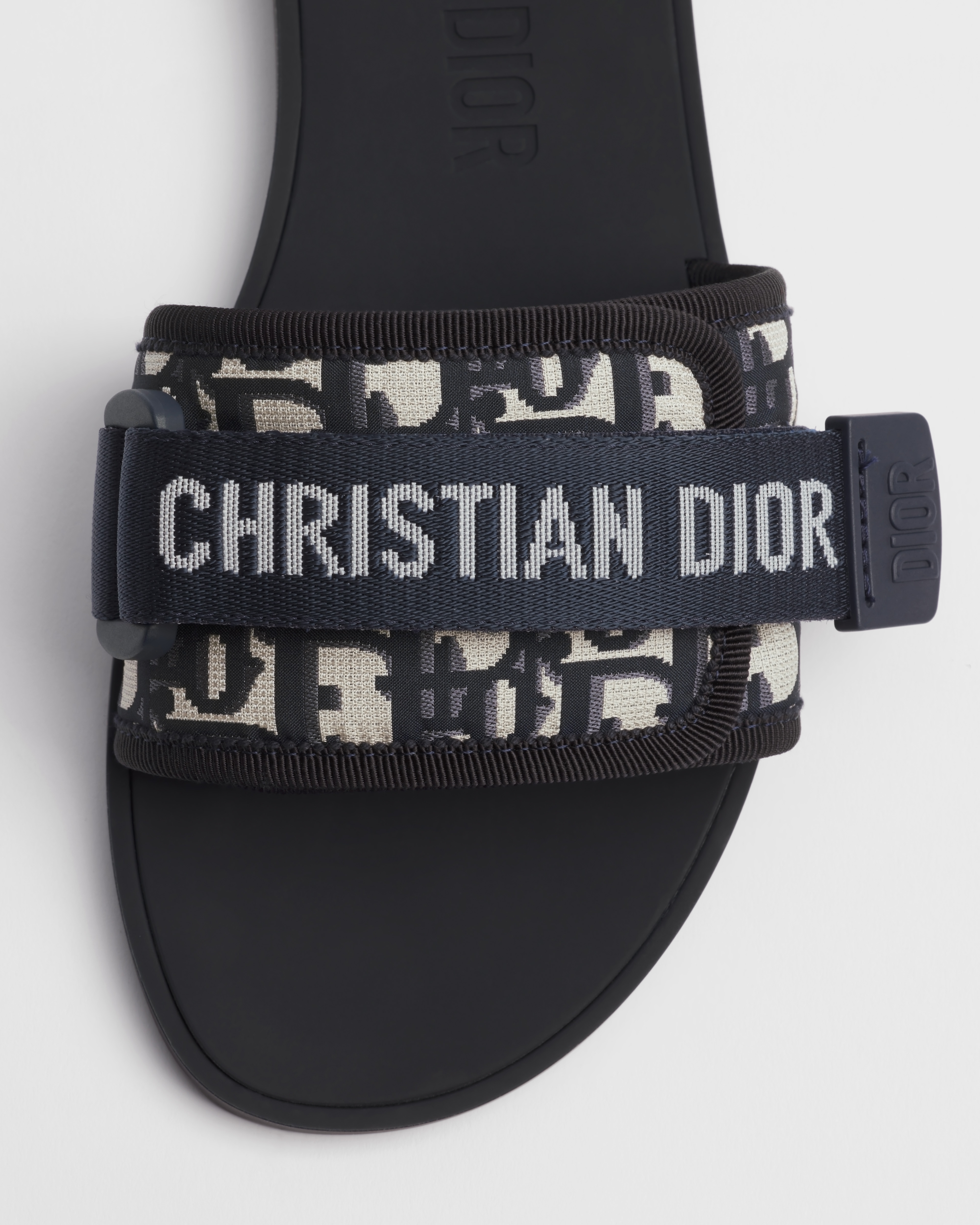 Dio(r)evolution Slide Shiny Technical Fabric with Deep Blue Dior Oblique Print E10