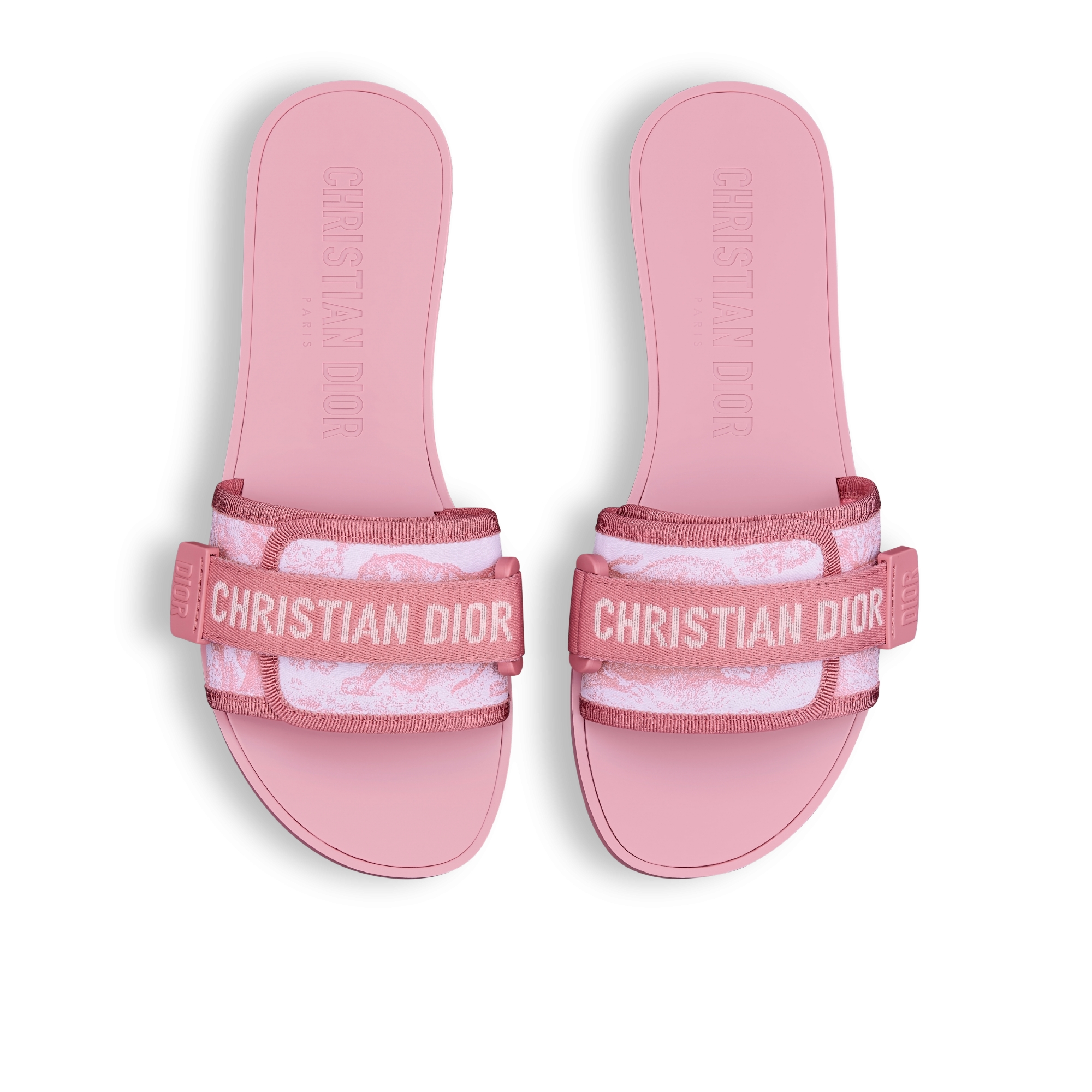 Dioriviera Dio(r)evolution Slide White and Begonia Pink Toile de Jouy Sauvage Technical Fabric E06