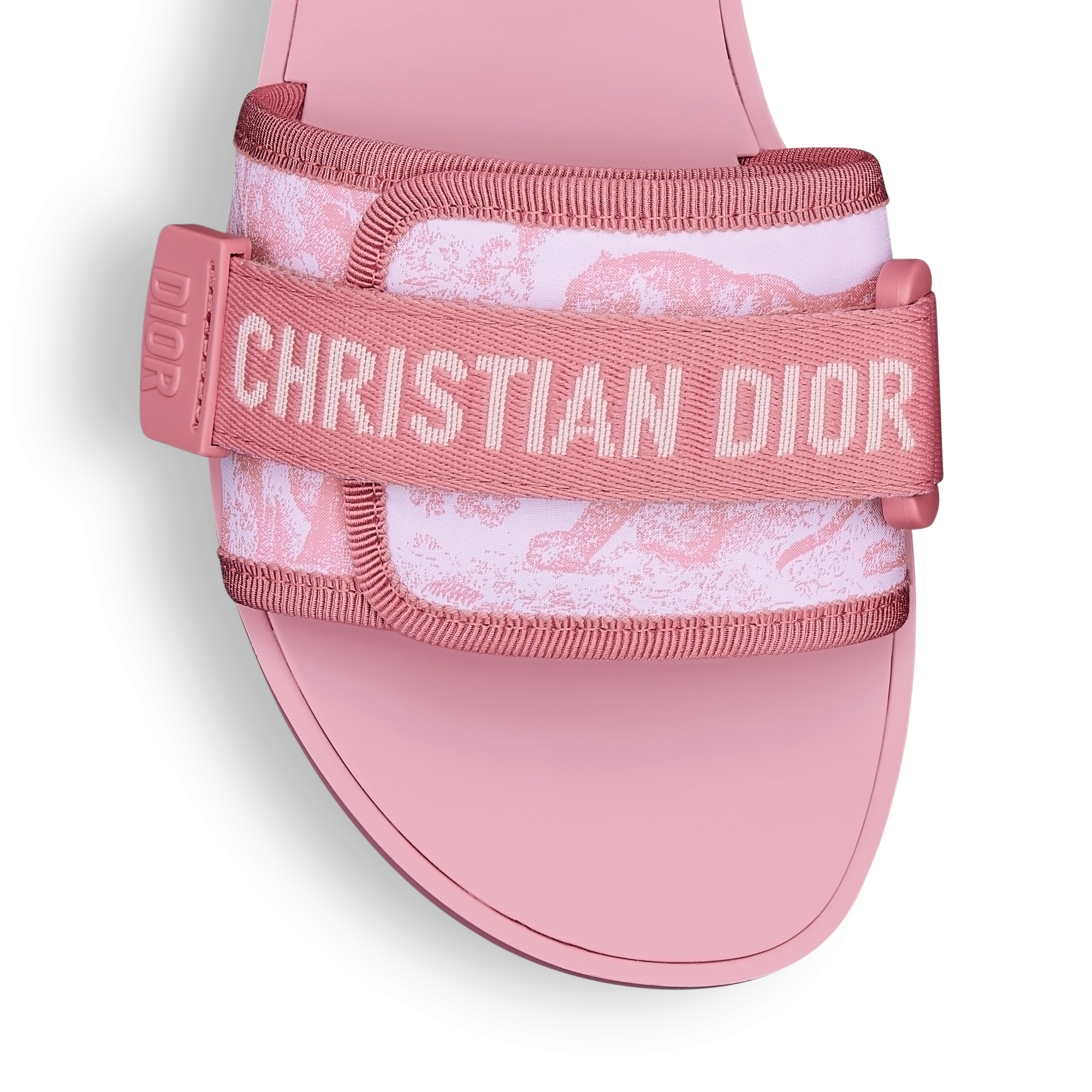 Dioriviera Dio(r)evolution Slide White and Begonia Pink Toile de Jouy Sauvage Technical Fabric E09