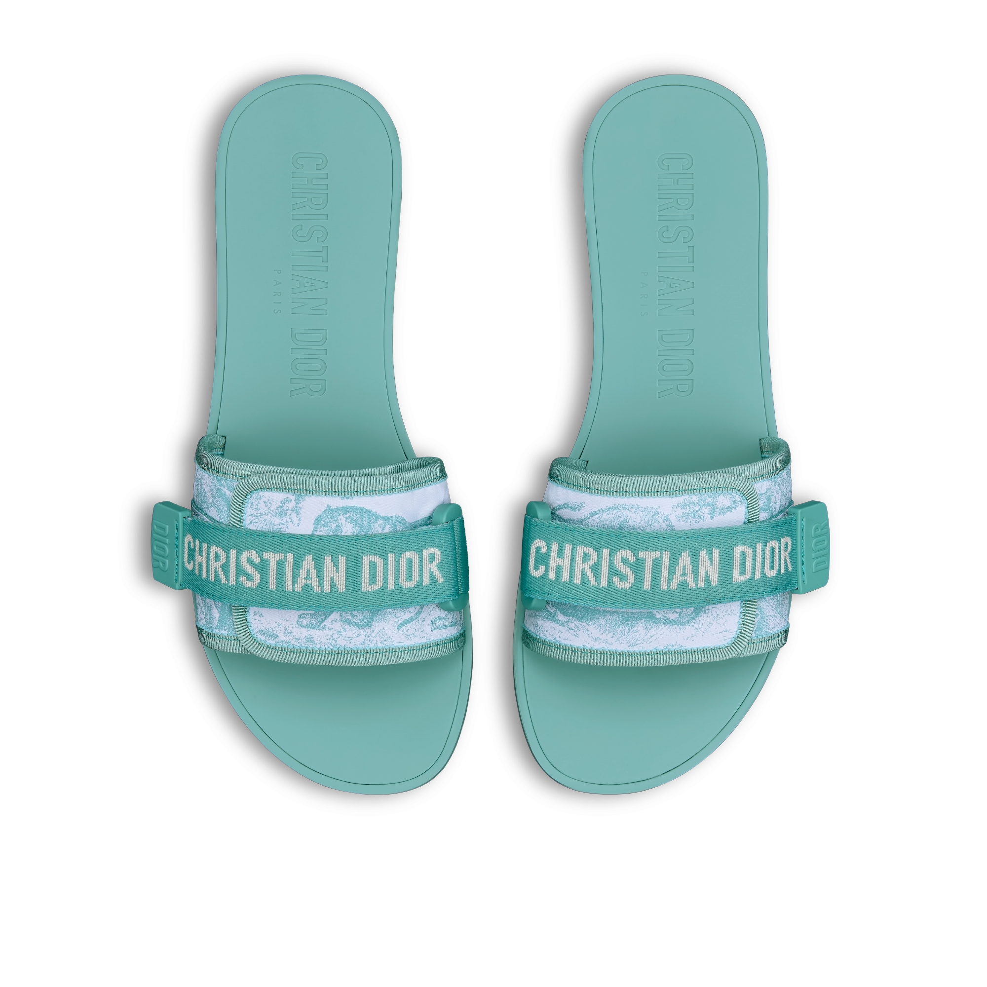 Dioriviera Dio(r)evolution-muiltje Technische stof met wit en luchtblauw Toile de Jouy Sauvage-motief E06