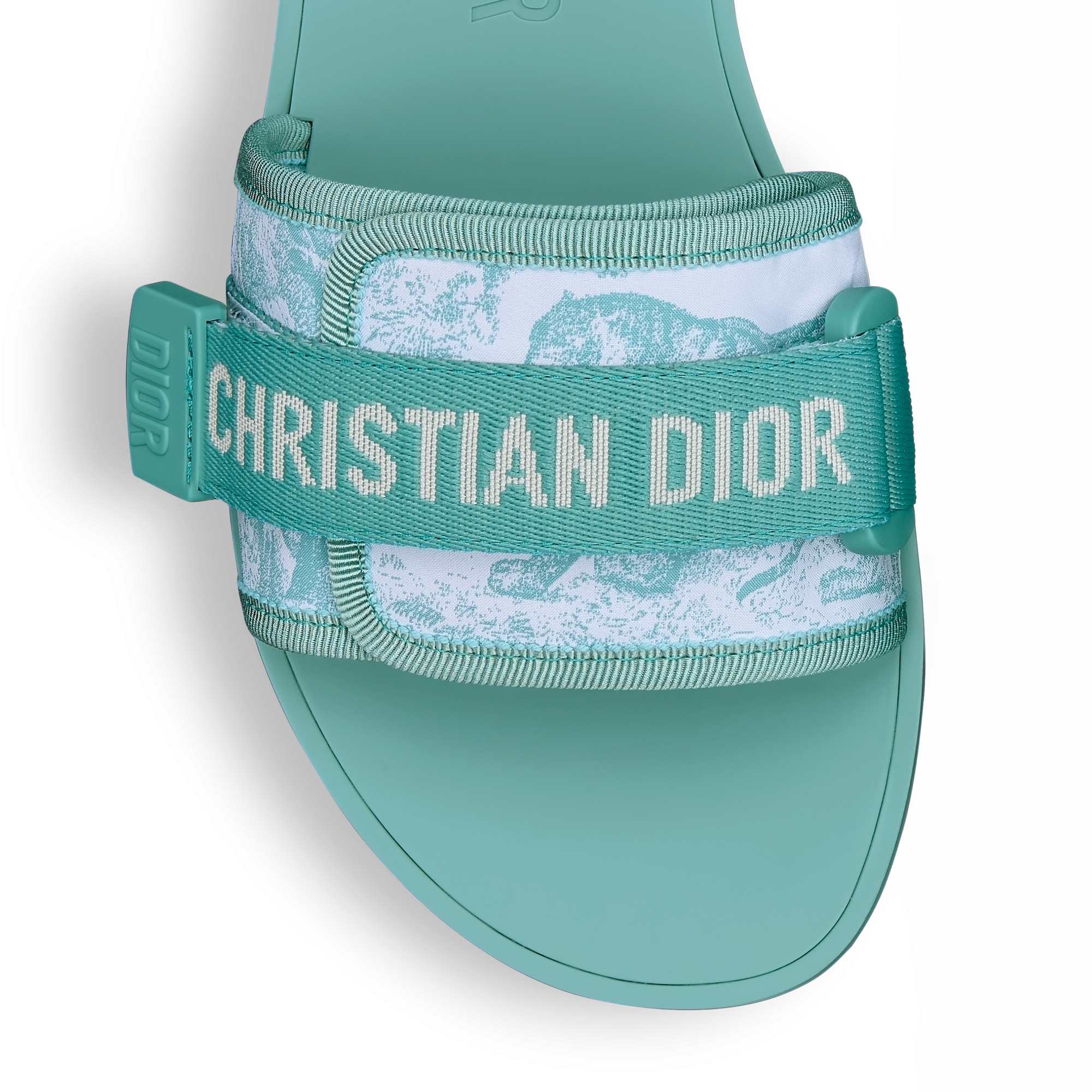 Dioriviera Dio(r)evolution-muiltje Technische stof met wit en luchtblauw Toile de Jouy Sauvage-motief E09