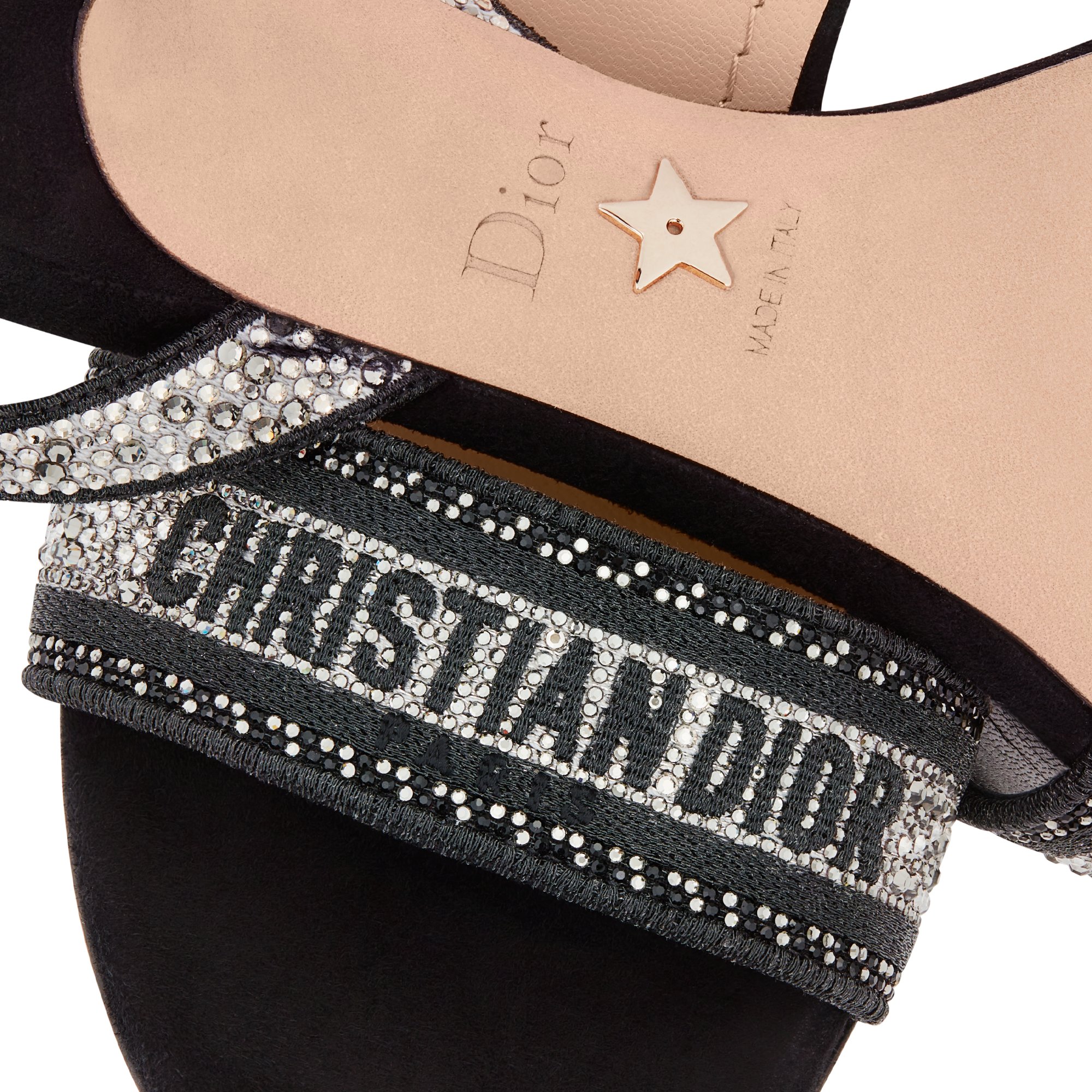 Dior embroidered sandals hotsell