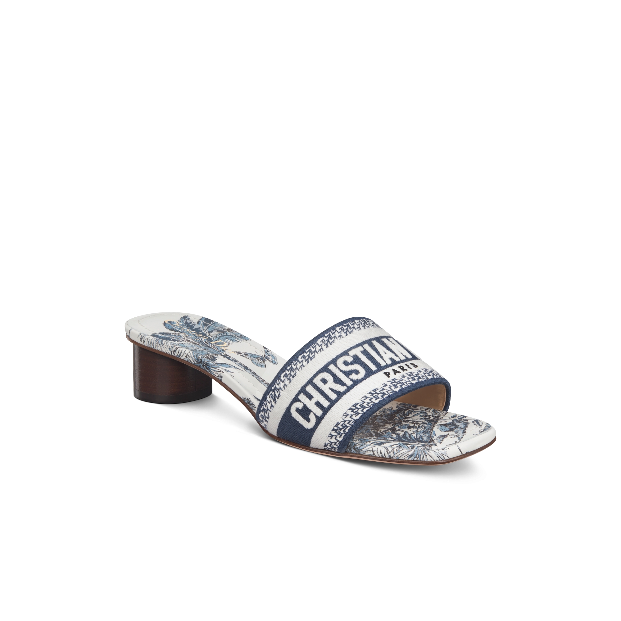 Christian Dior (クリスチャンディオール) Dway ミュール Christian Dior Dway Jardín D' Hiver Embroidered Logo Slide