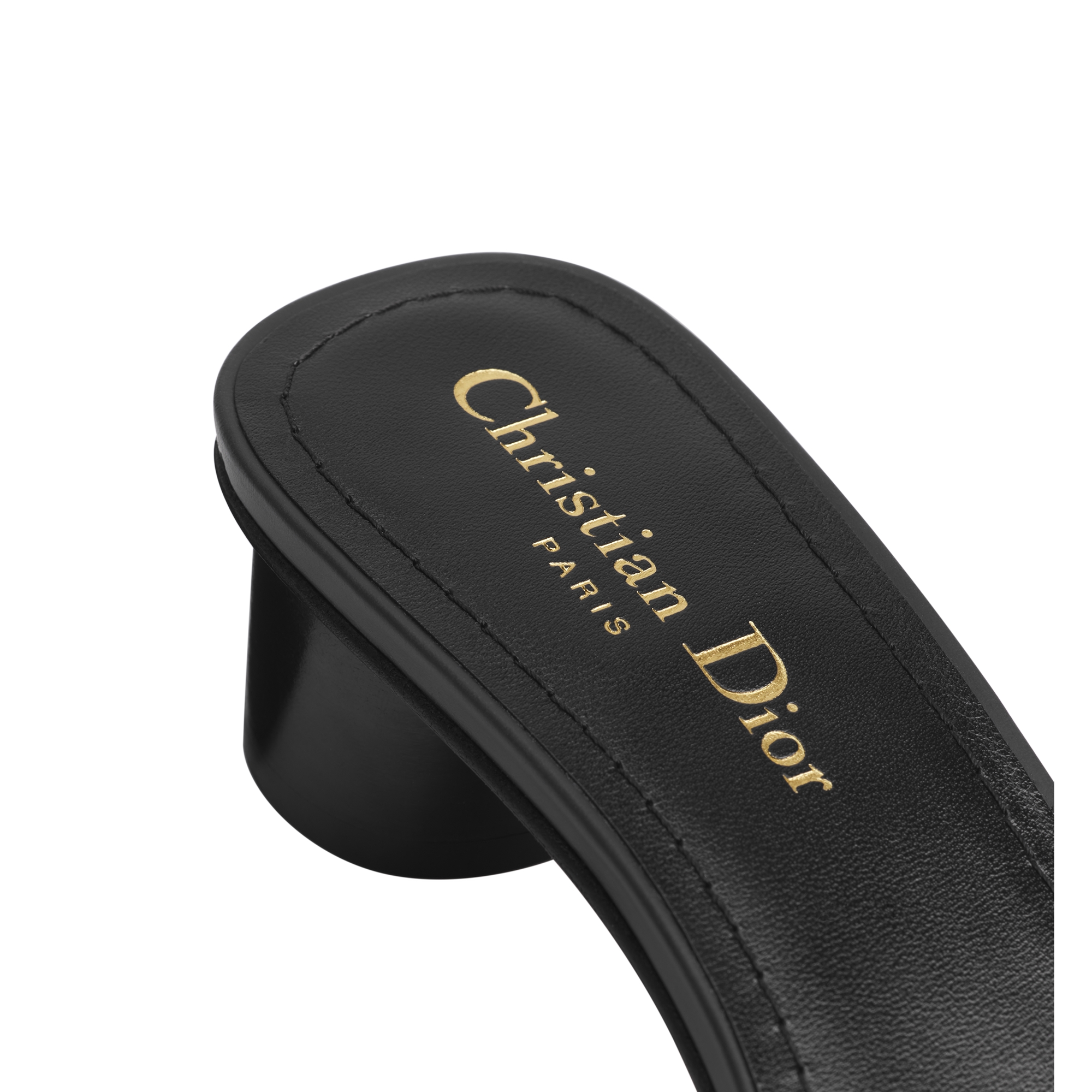 Dway Heeled Slide Deep Blue Embroidered Cotton E09