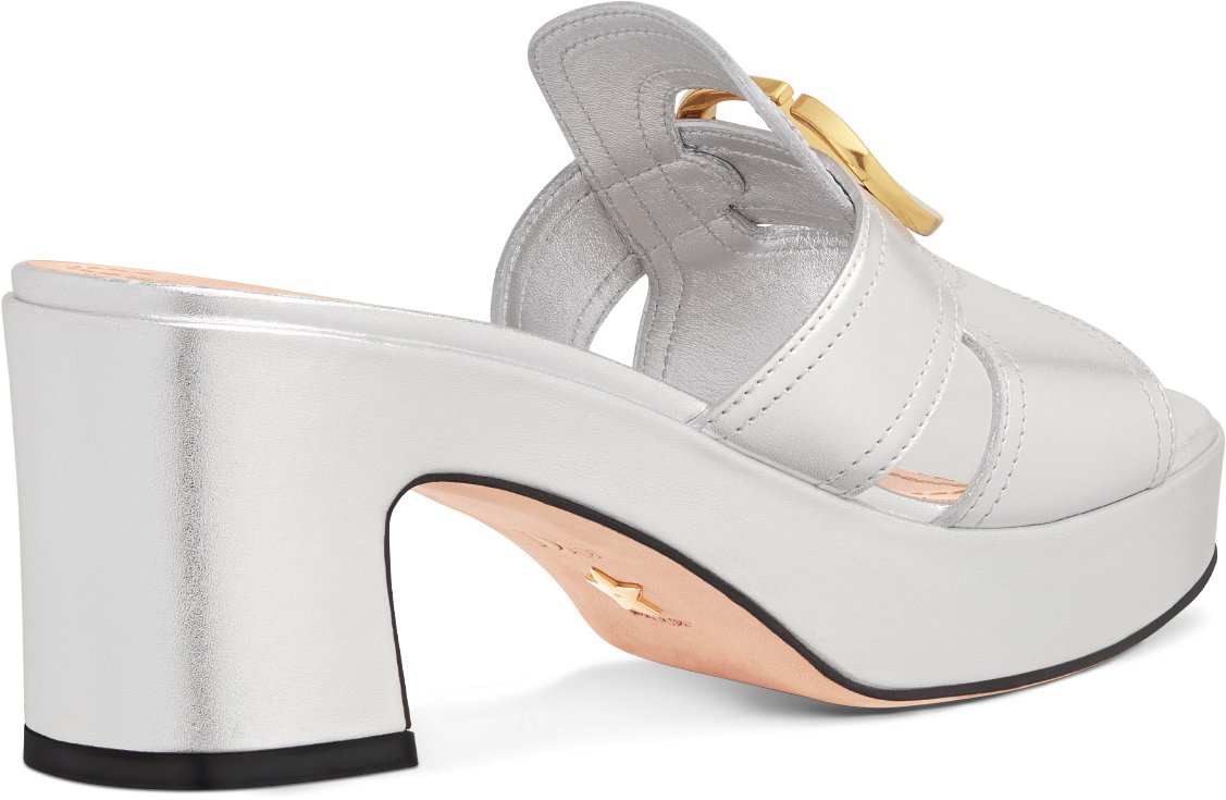 Dior Or 30 Montaigne Platform Slide Three quarter back view