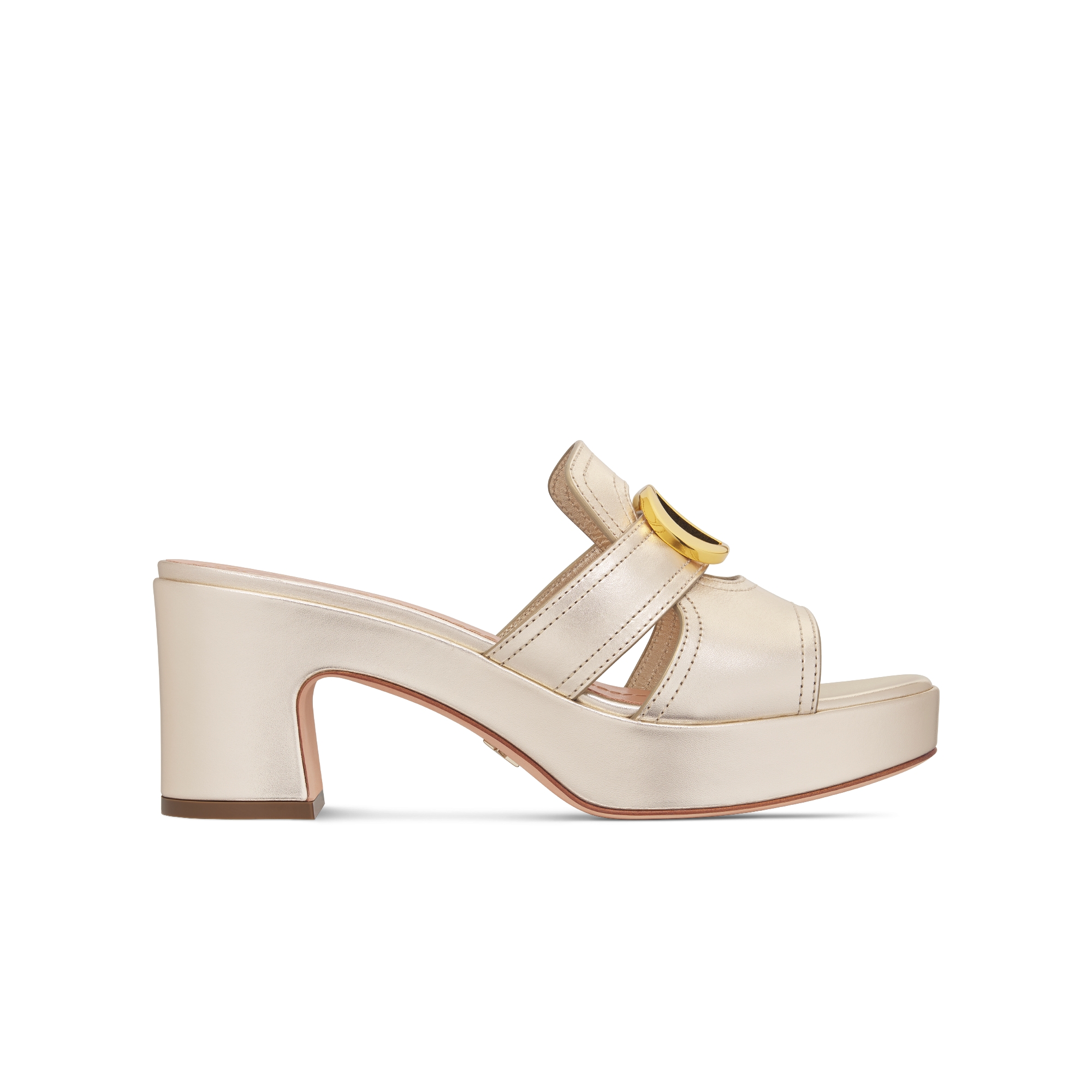 Dior Or 30 Montaigne Platform Slide Gold-Tone Laminated Calfskin