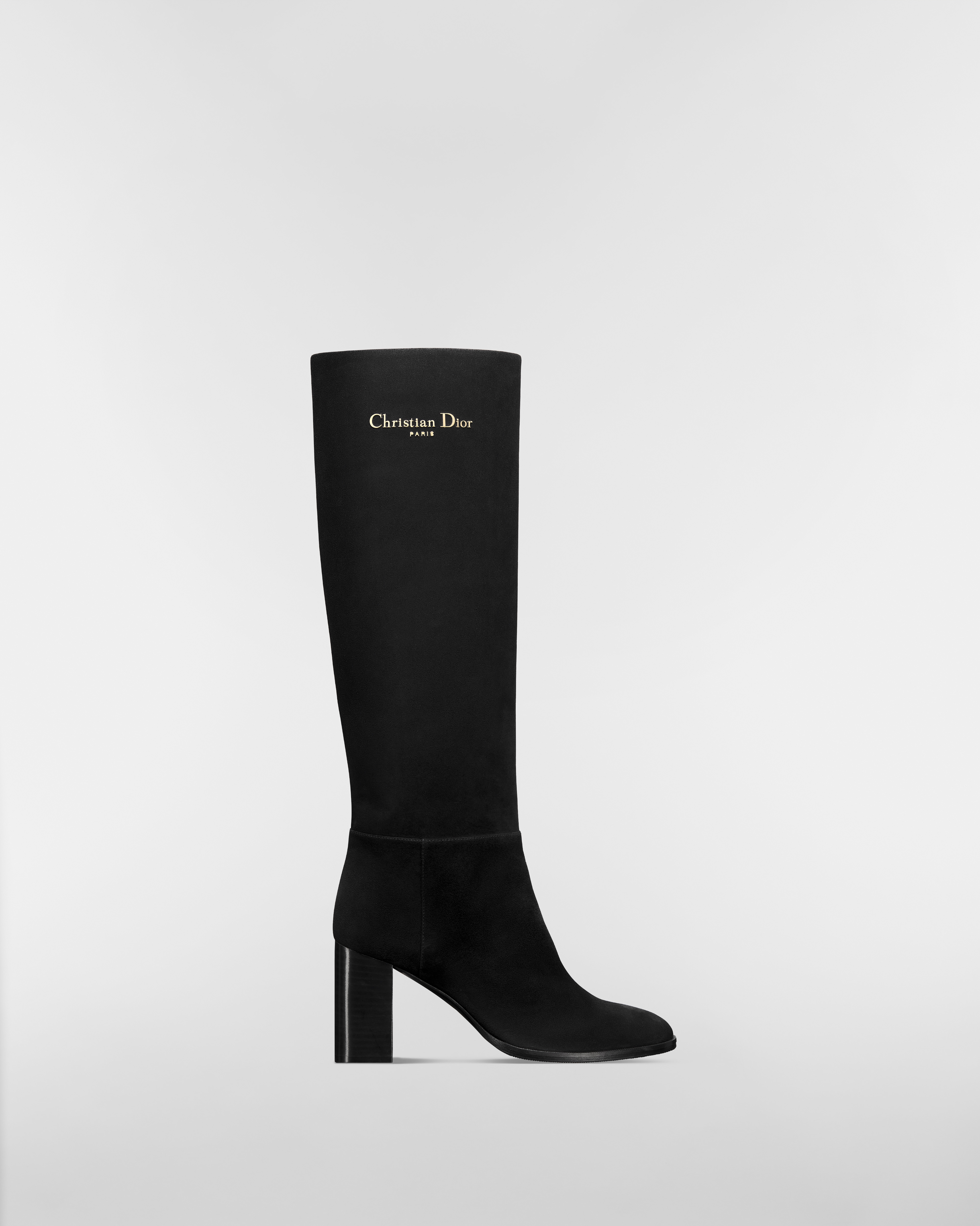 D-Town Heeled Boot Black Suede Goatskin E02