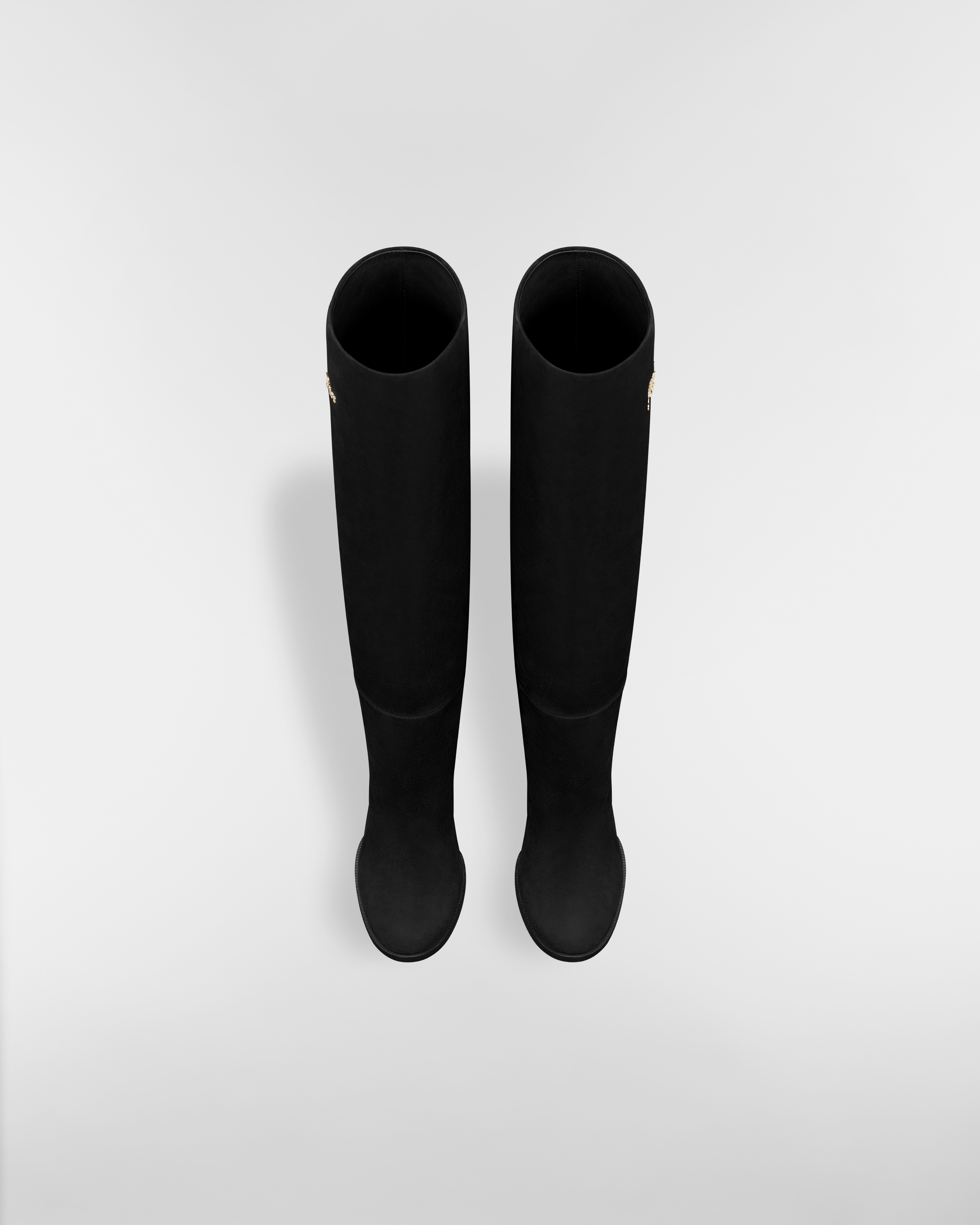 D-Town Heeled Boot Black Suede Goatskin E06