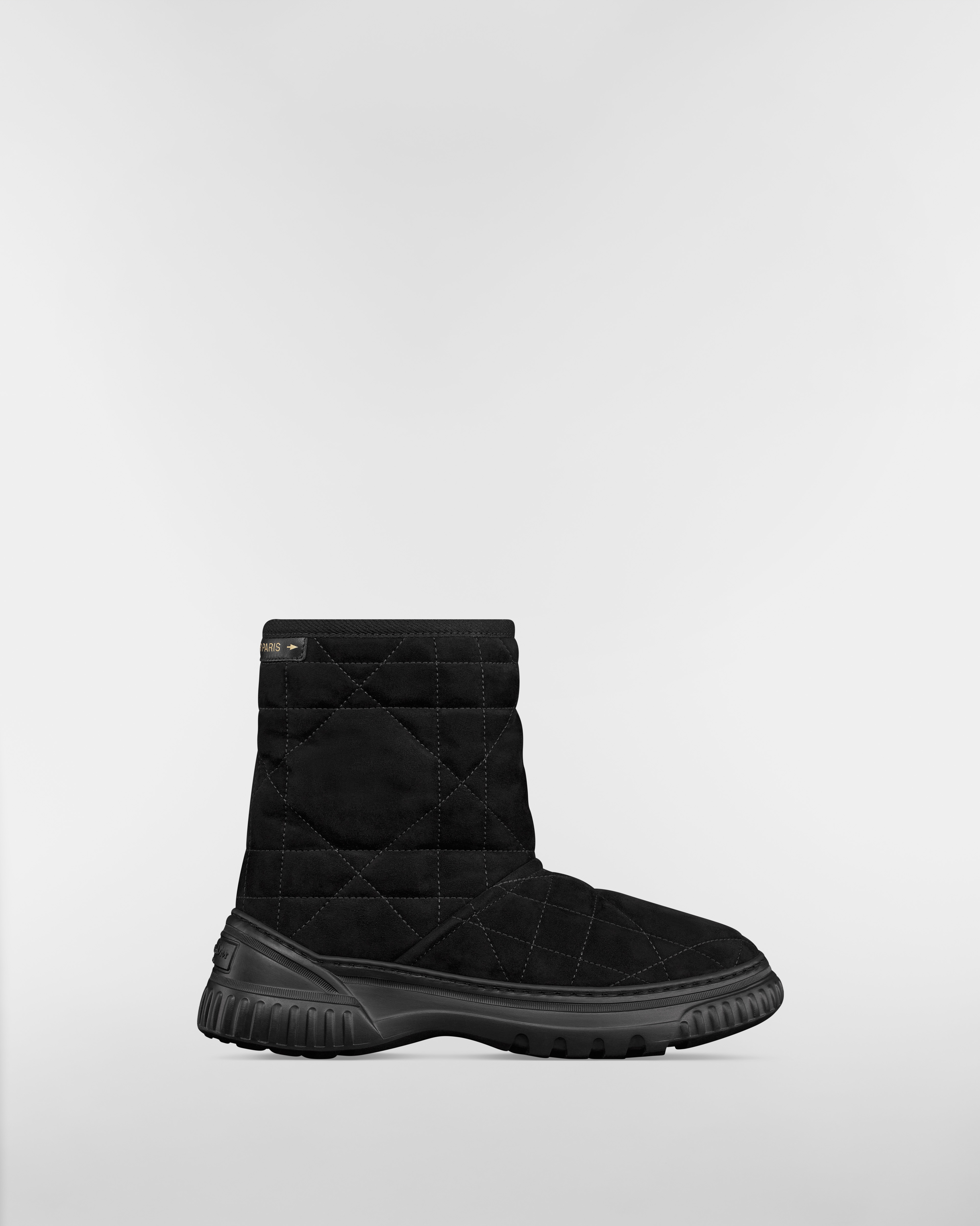 Dior Frost Ankle Boot Black Cannage Suede and Ecru Lambskin Shearling ...