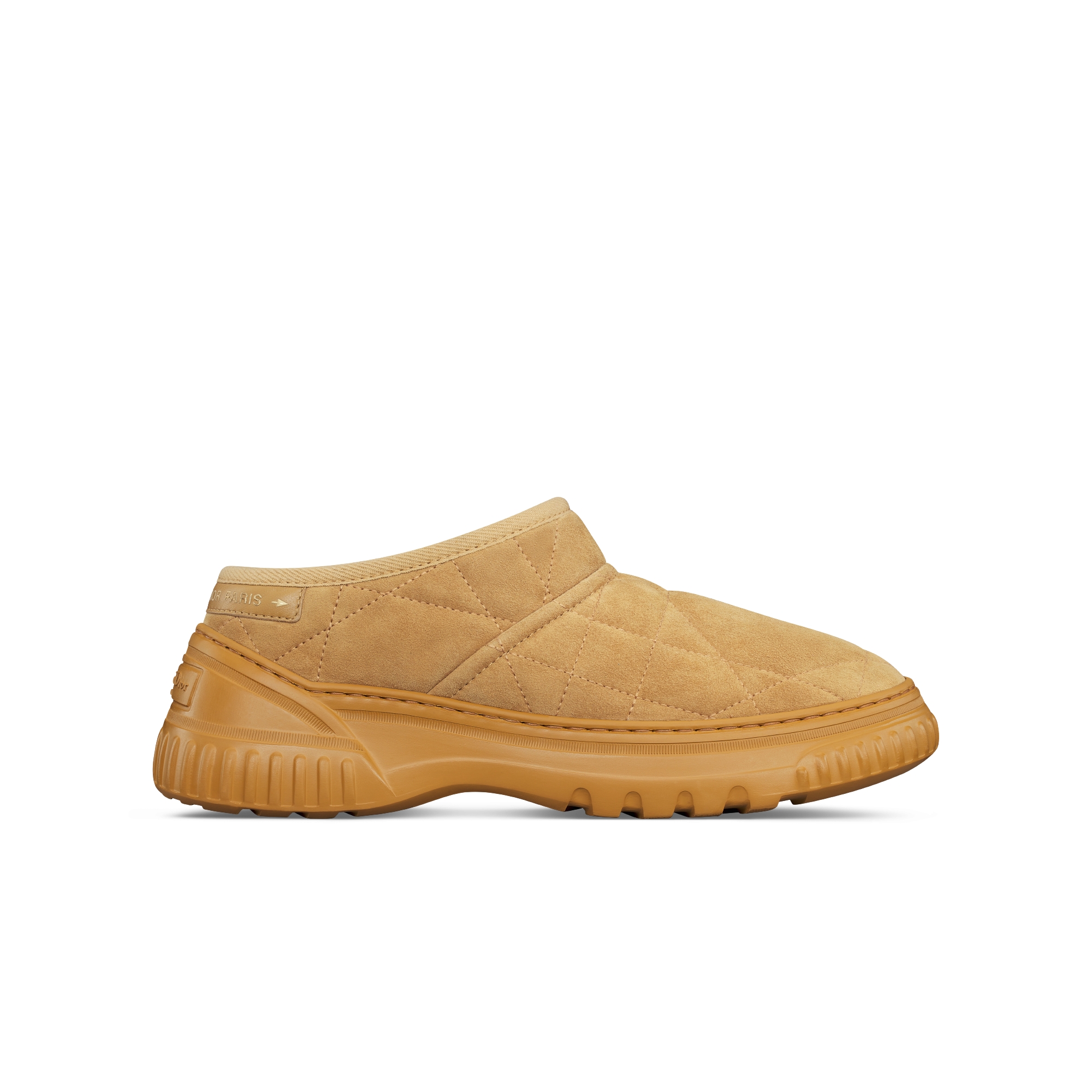 Dior Frost Low Ankle Boot Camel Cannage Suede and Ecru Lambskin Shearling E02