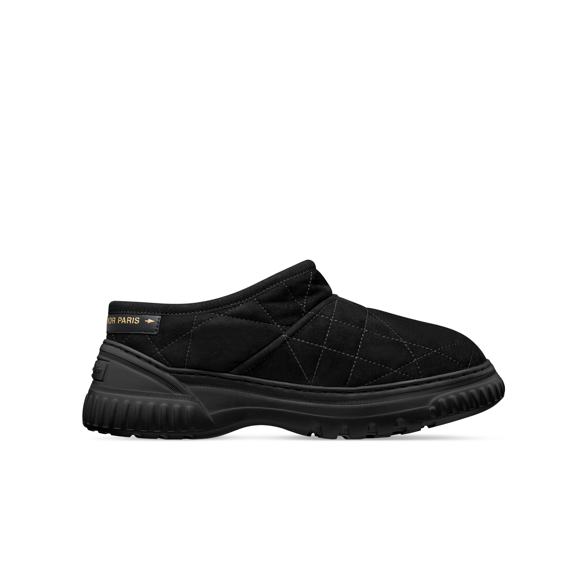 DiorAlps Dior Frost Low Ankle Boot Black Cannage Suede Goatskin and White Lambskin Shearling E02