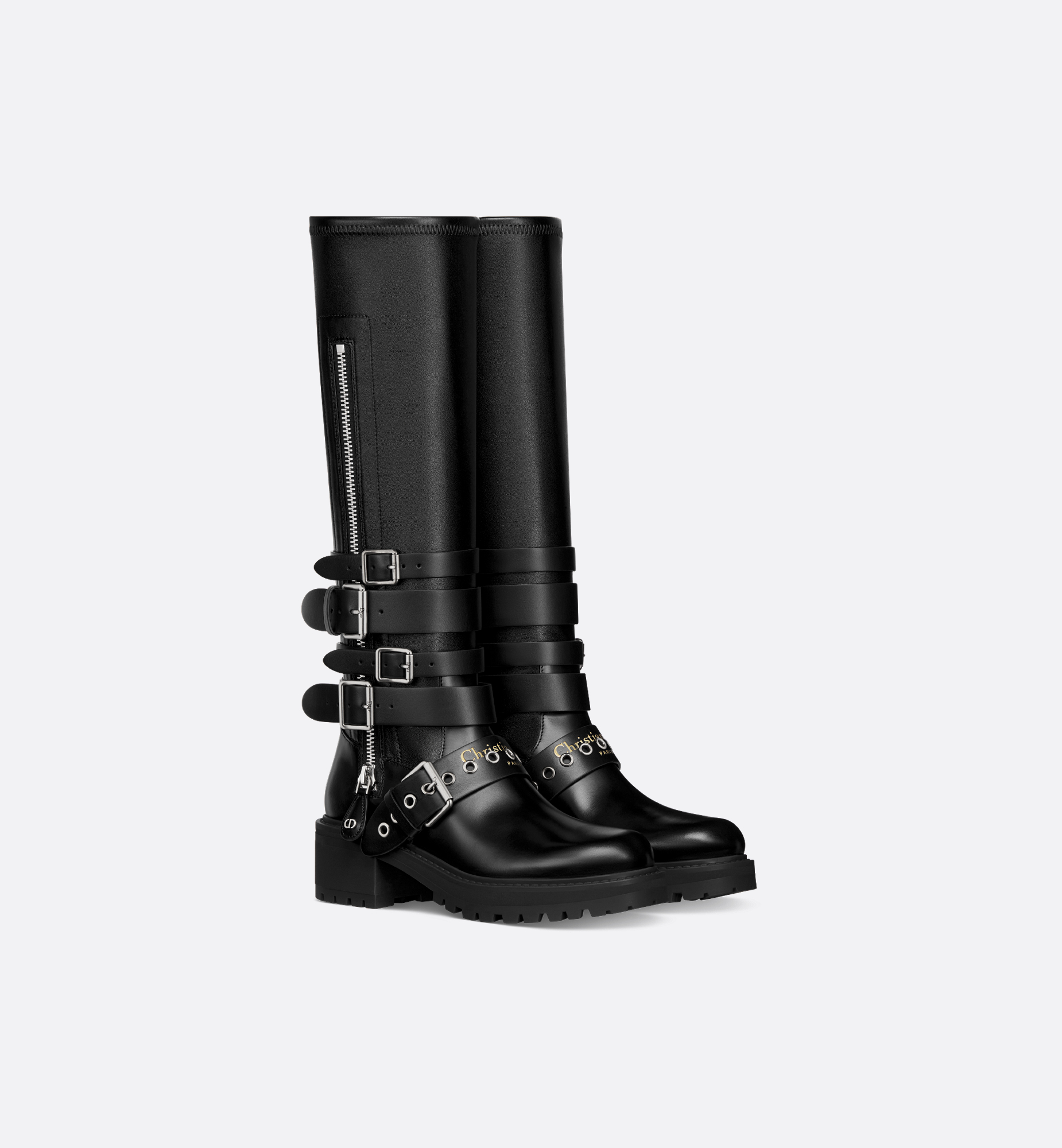 D-Fight Boot Black Calfskin and Leather-Effect Stretch D-Fight Boot Black Calfskin and Leather-Effect Stretch