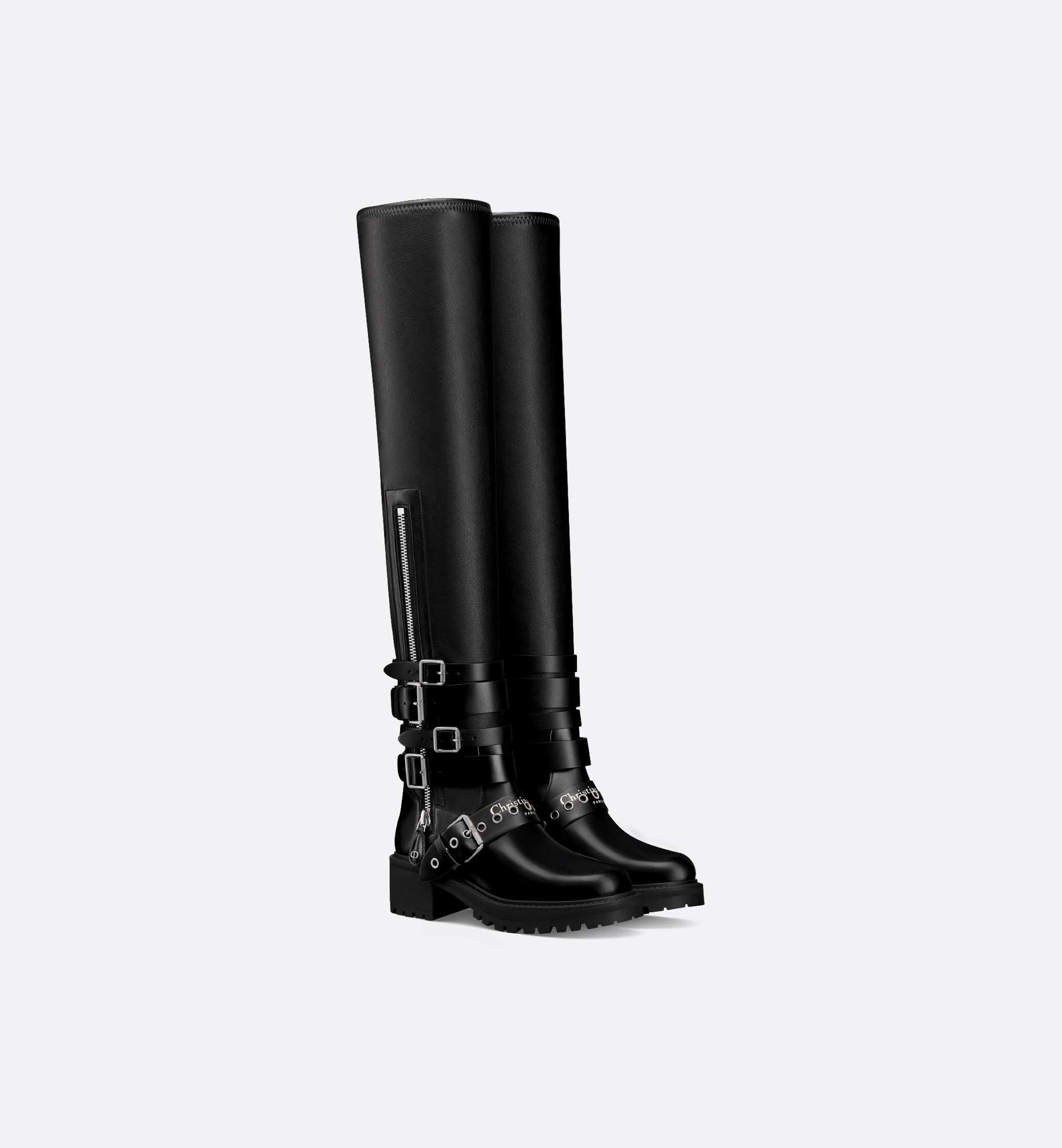 D-Fight Thigh Boot Black Calfskin and Leather-Effect Stretch D-Fight Thigh Boot Black Calfskin and Leather-Effect Stretch