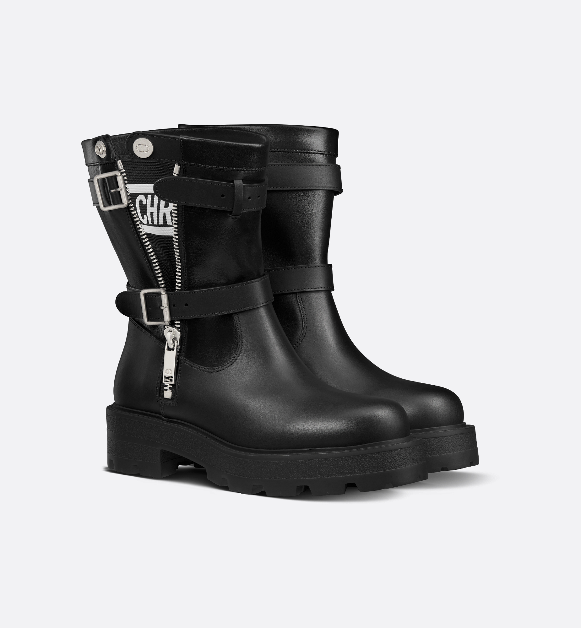 D-Major Ankle Boot Black Calfskin and Black and White D-Major Ankle Boot Black Calfskin and Black and White
