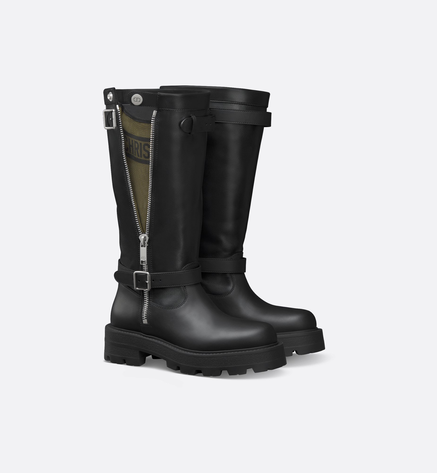 D-Major Boot Black Calfskin and Khaki and Black Technical D-Major Boot Black Calfskin and Khaki and Black Technical