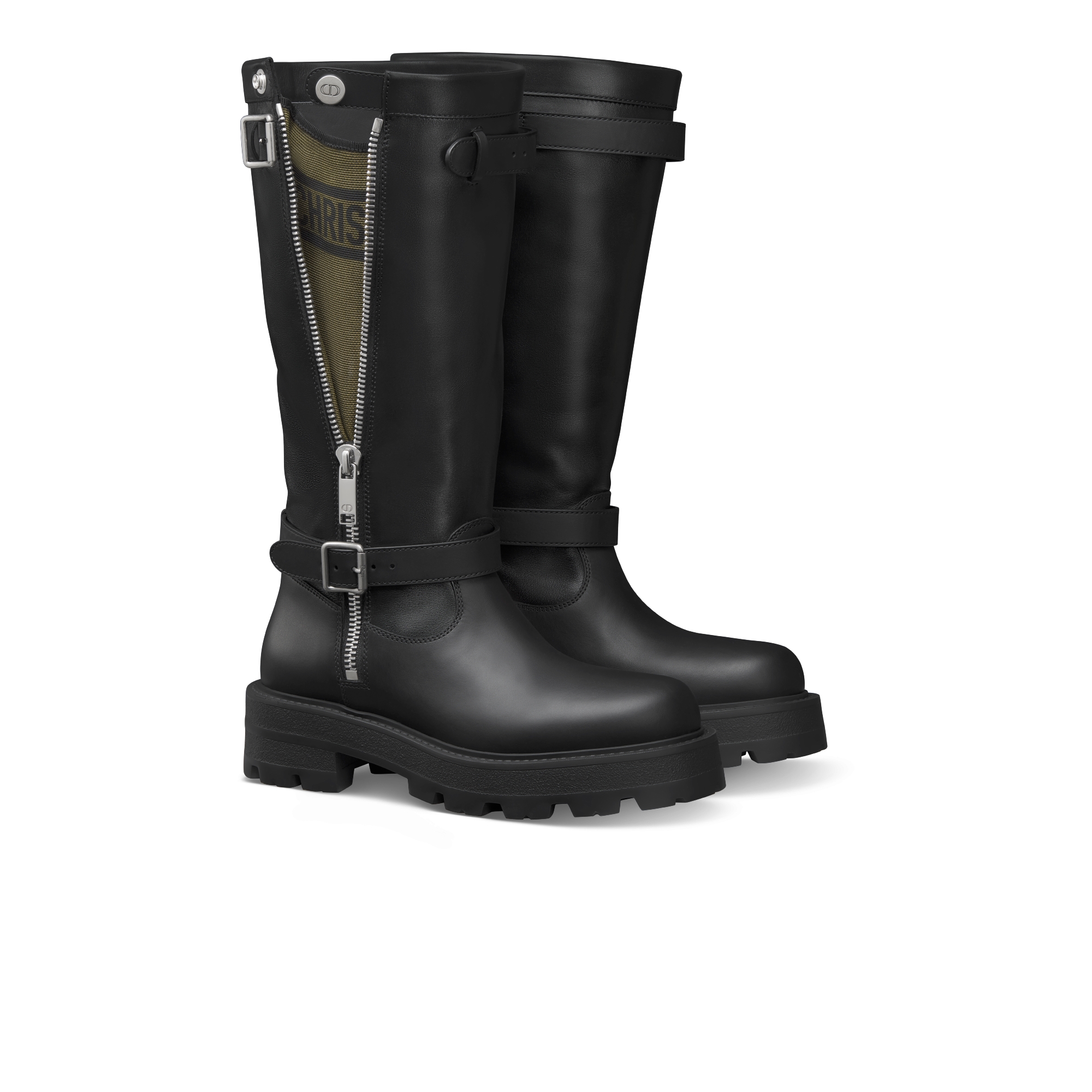 D-Major Stiefel Kalbsleder in Schwarz und Funktionsstoff in Khaki und ...