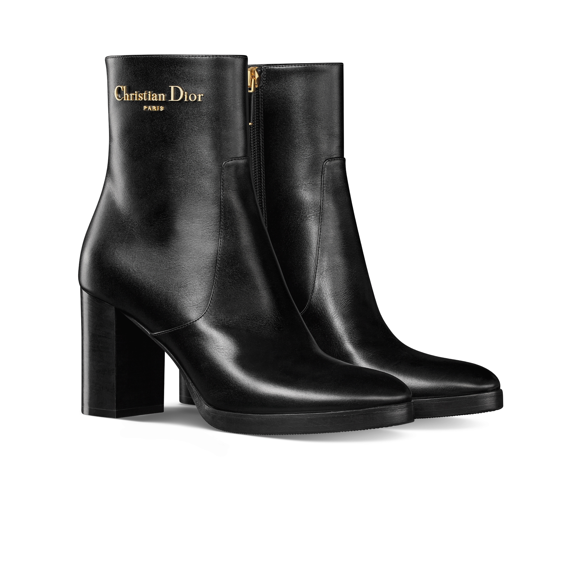 Stivaletto con tacco D-Town Pelle di vitello nera | DIOR