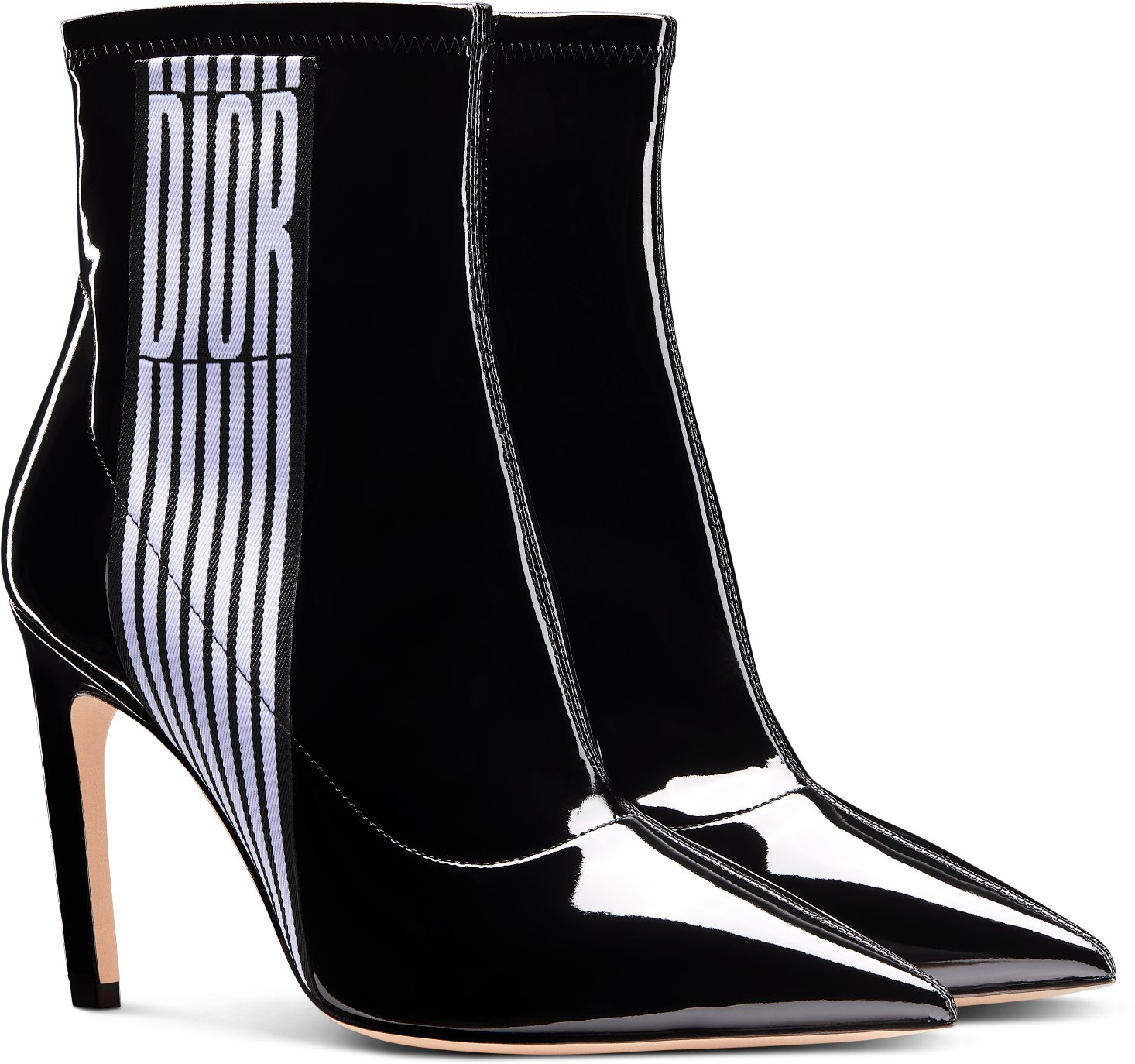 Optical-D Heeled Ankle Boot Three quarter closed view