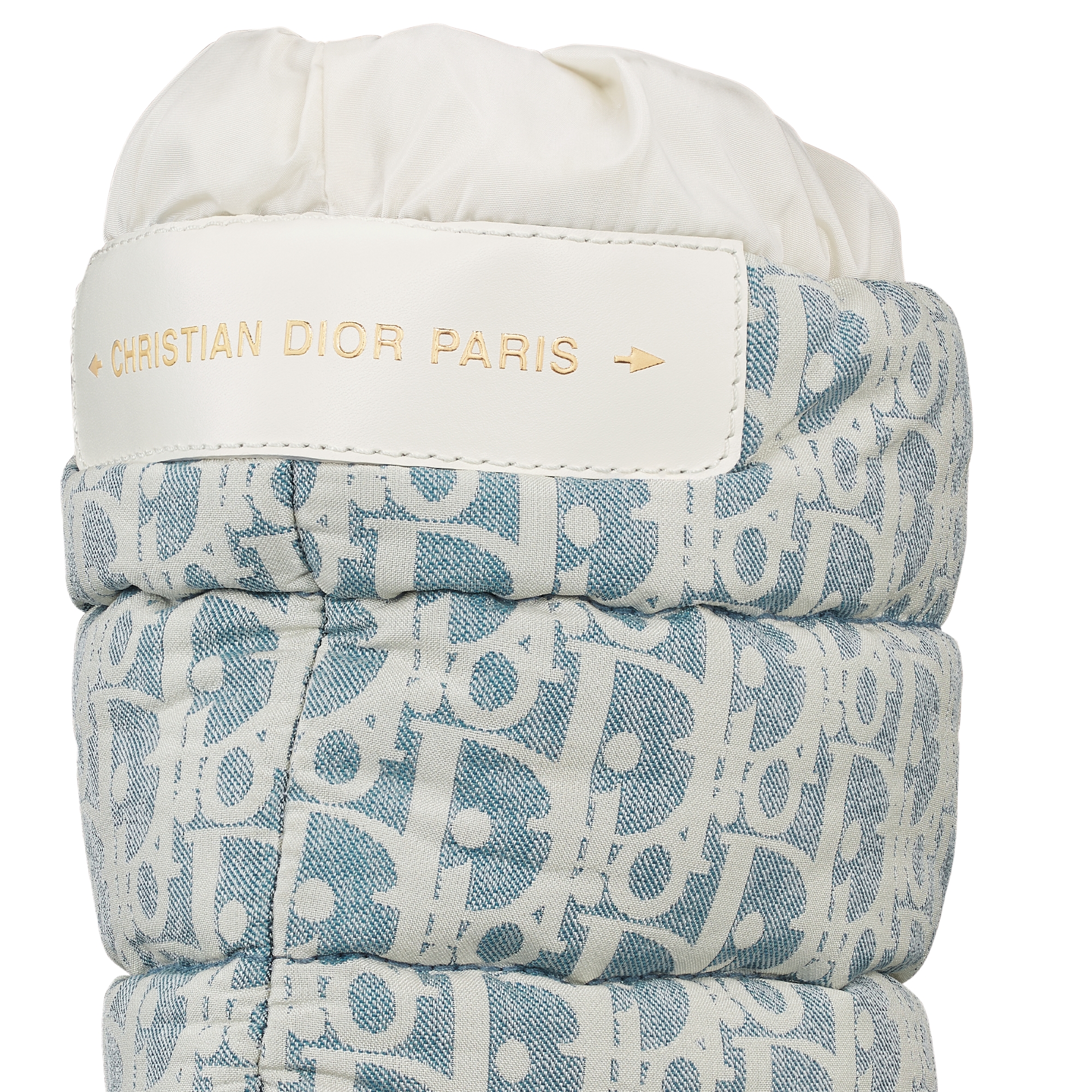 DiorAlps Dior Frost Ankle Boot Gestepptes Dior Oblique Nylon in Chambrayblau und Ecru E09