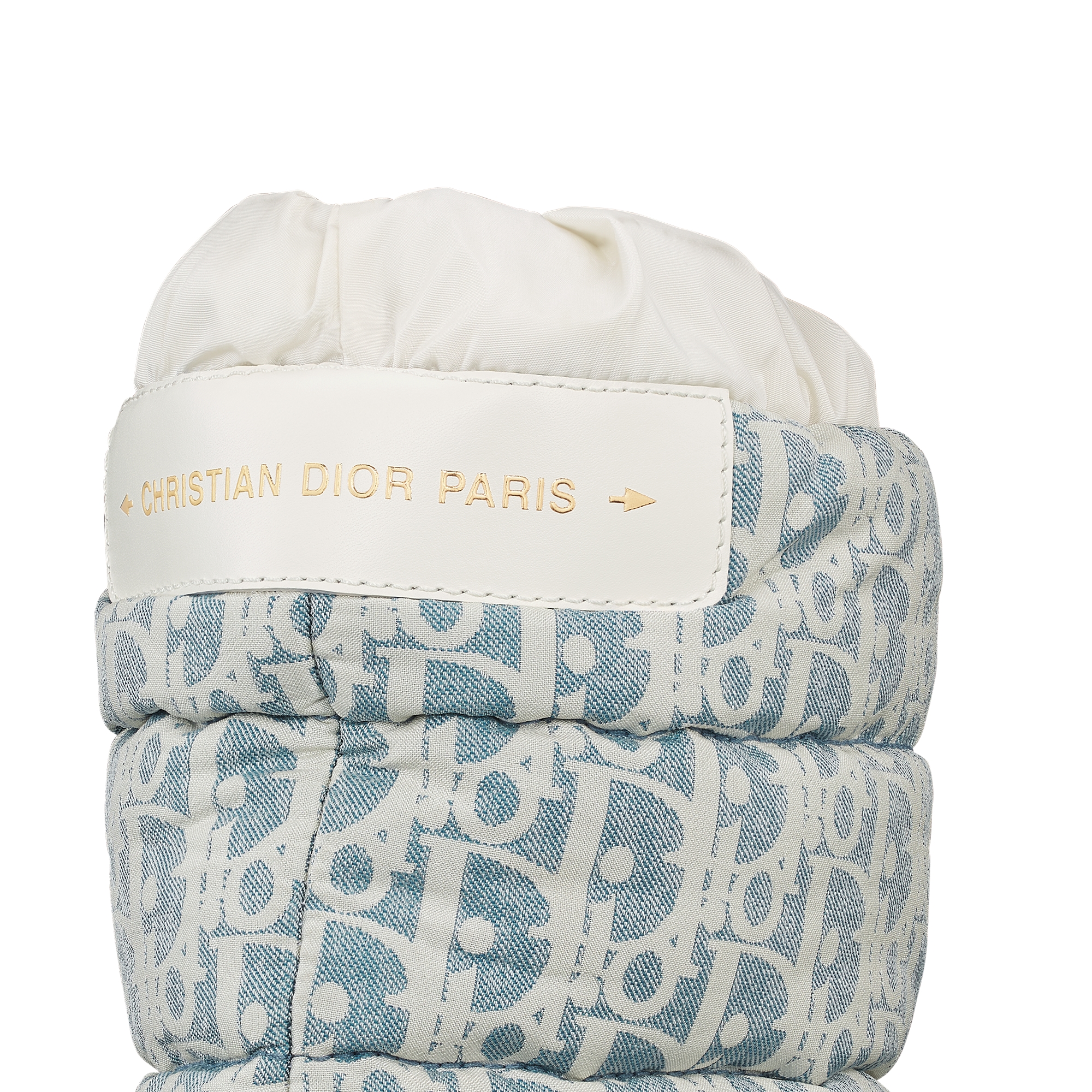 DiorAlps Dior Frost Ankle Boot Chambray Blue and Ecru Dior Oblique Quilted Nylon E09