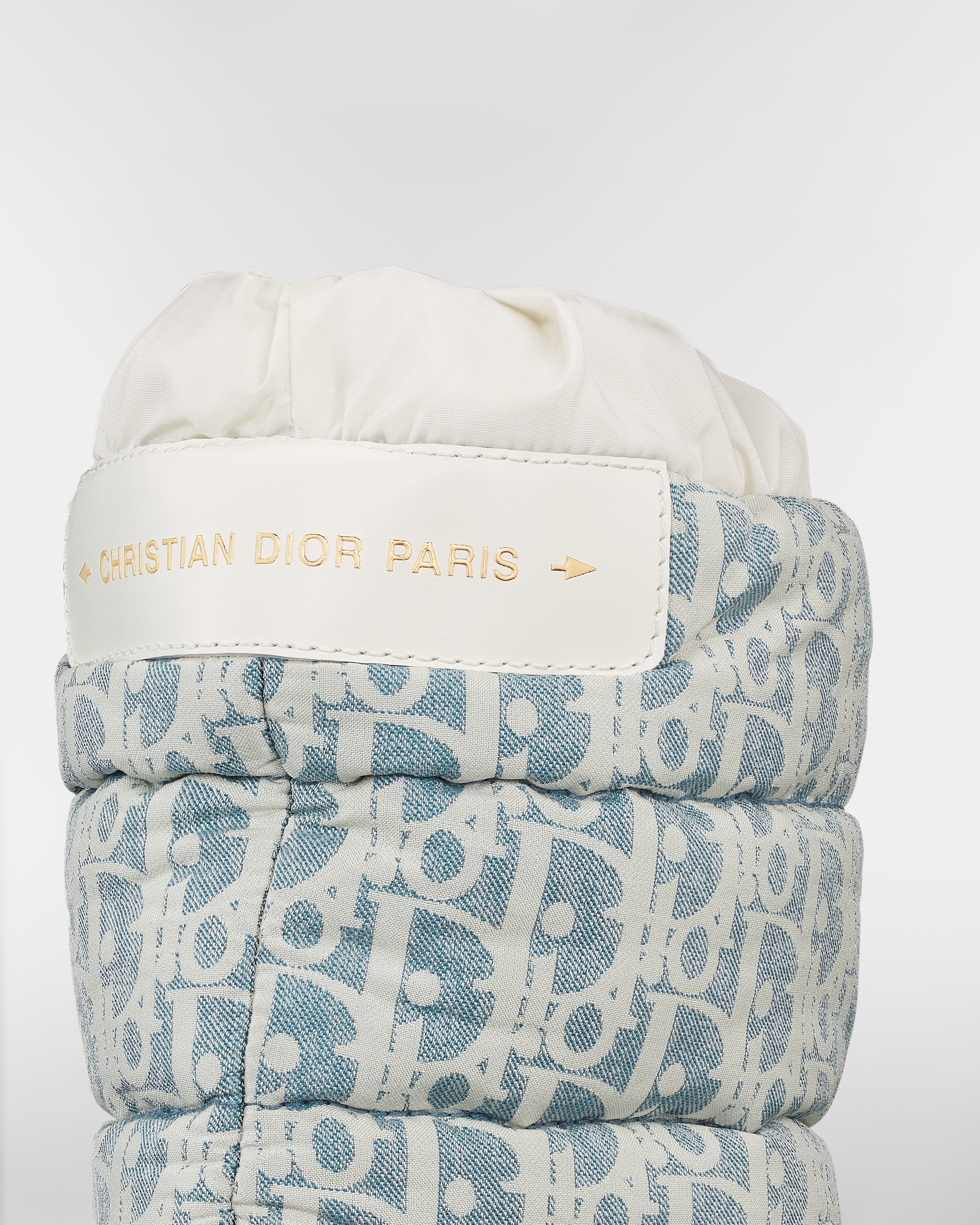 DiorAlps Dior Frost Ankle Boot Chambray Blue and Ecru Dior Oblique Quilted Nylon E09