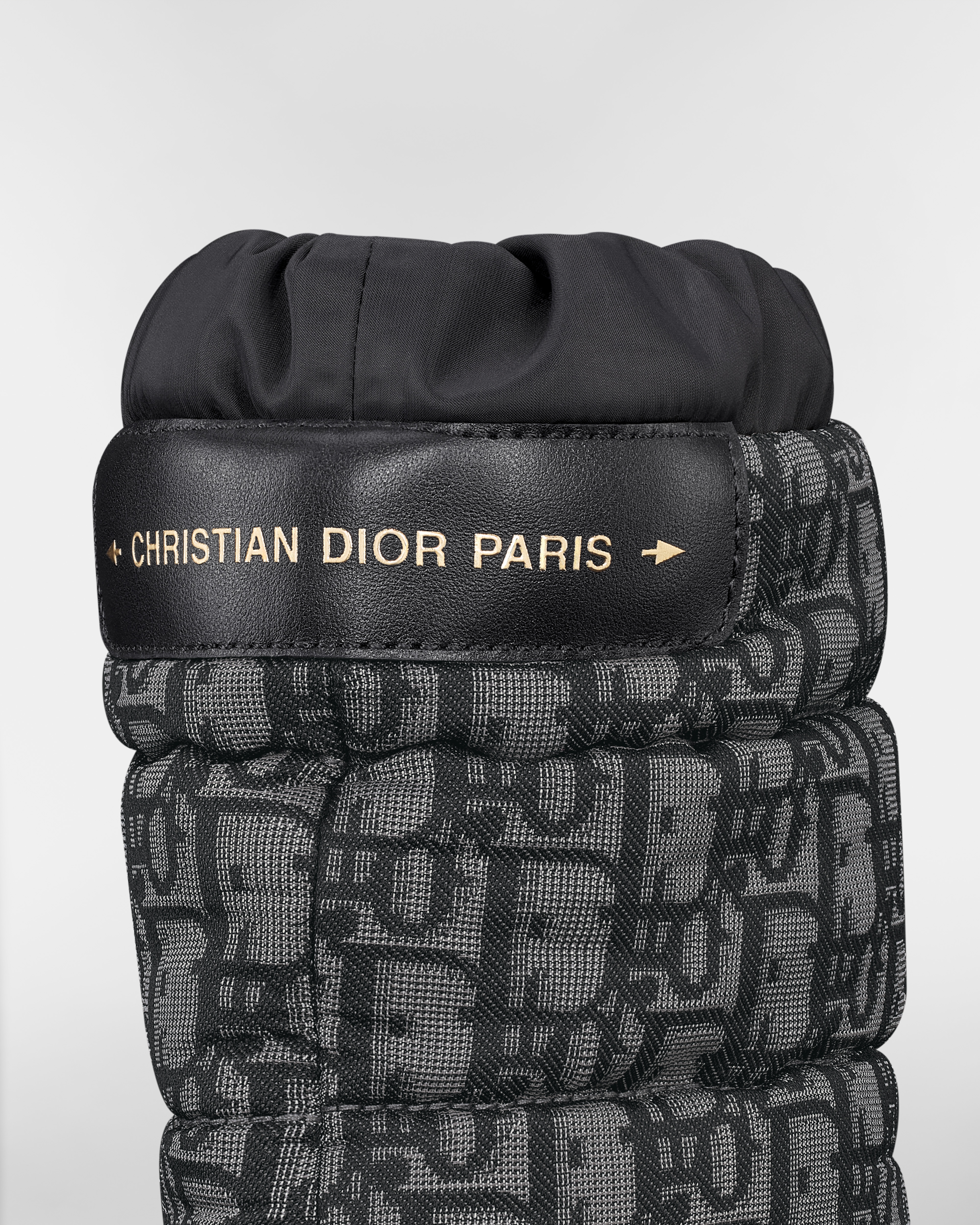 Ankle boot DiorAlps Dior Frost Nylon acolchoado Dior Oblique cinza-escuro e preto E09