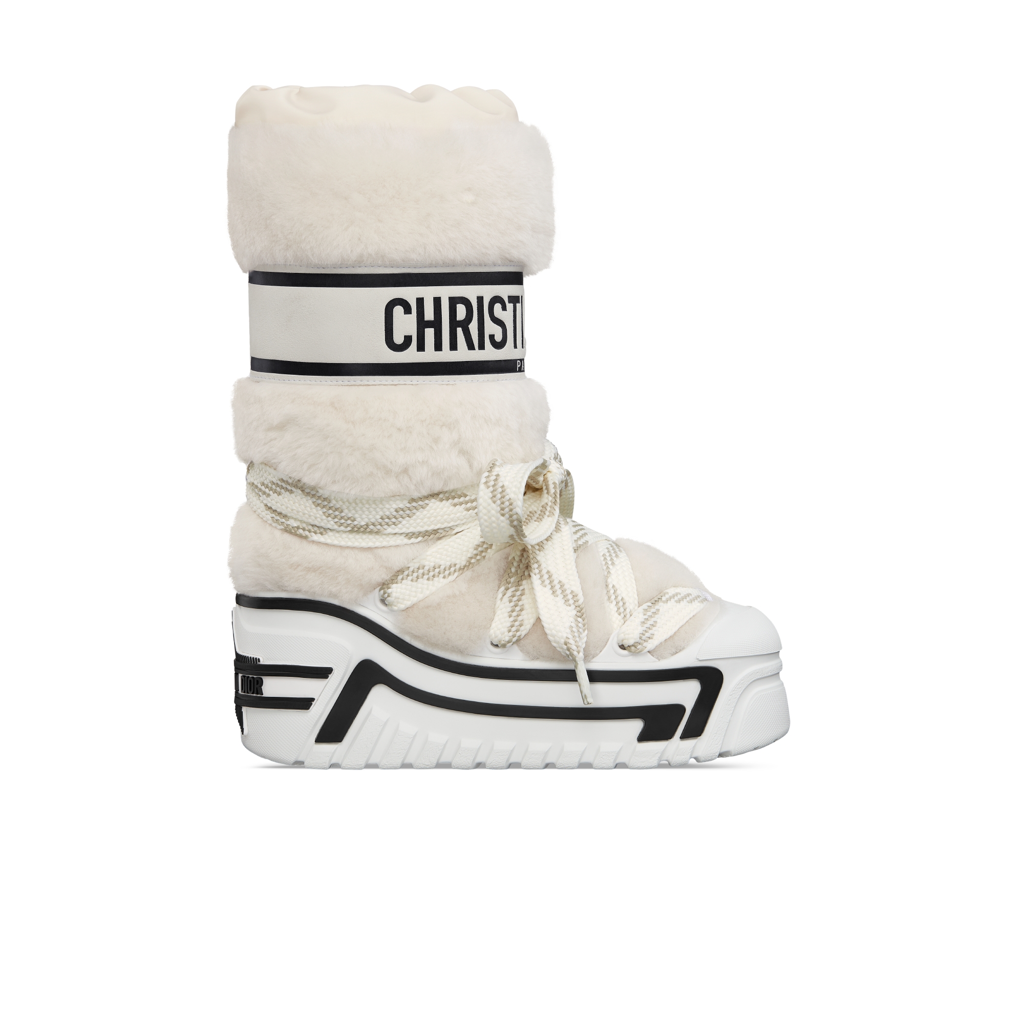 DiorAlps Après-Ski Boot White Lambskin Shearling and Suede Goatskin E02