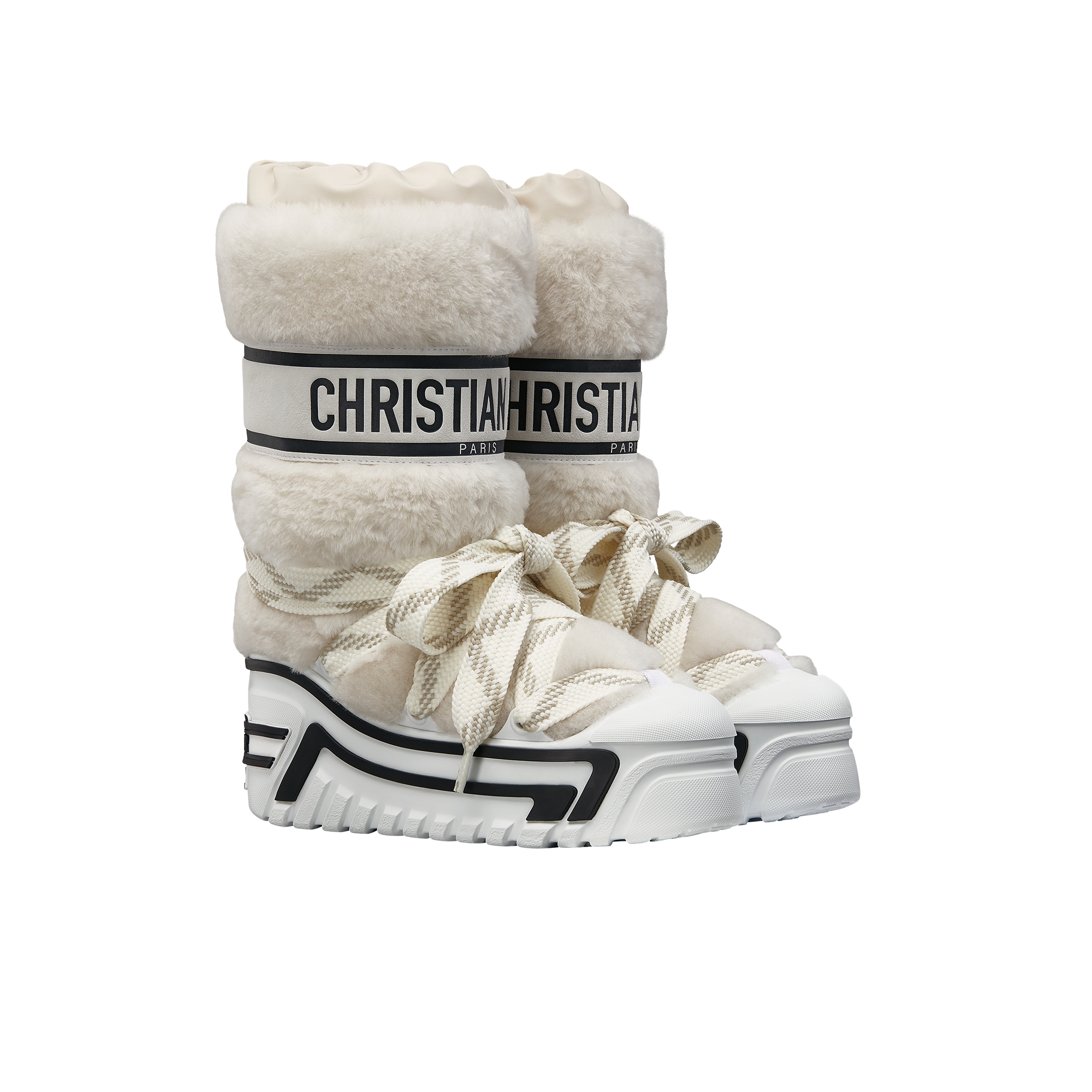 DiorAlps Après-Ski Boot White Lambskin Shearling and Suede Goatskin E03