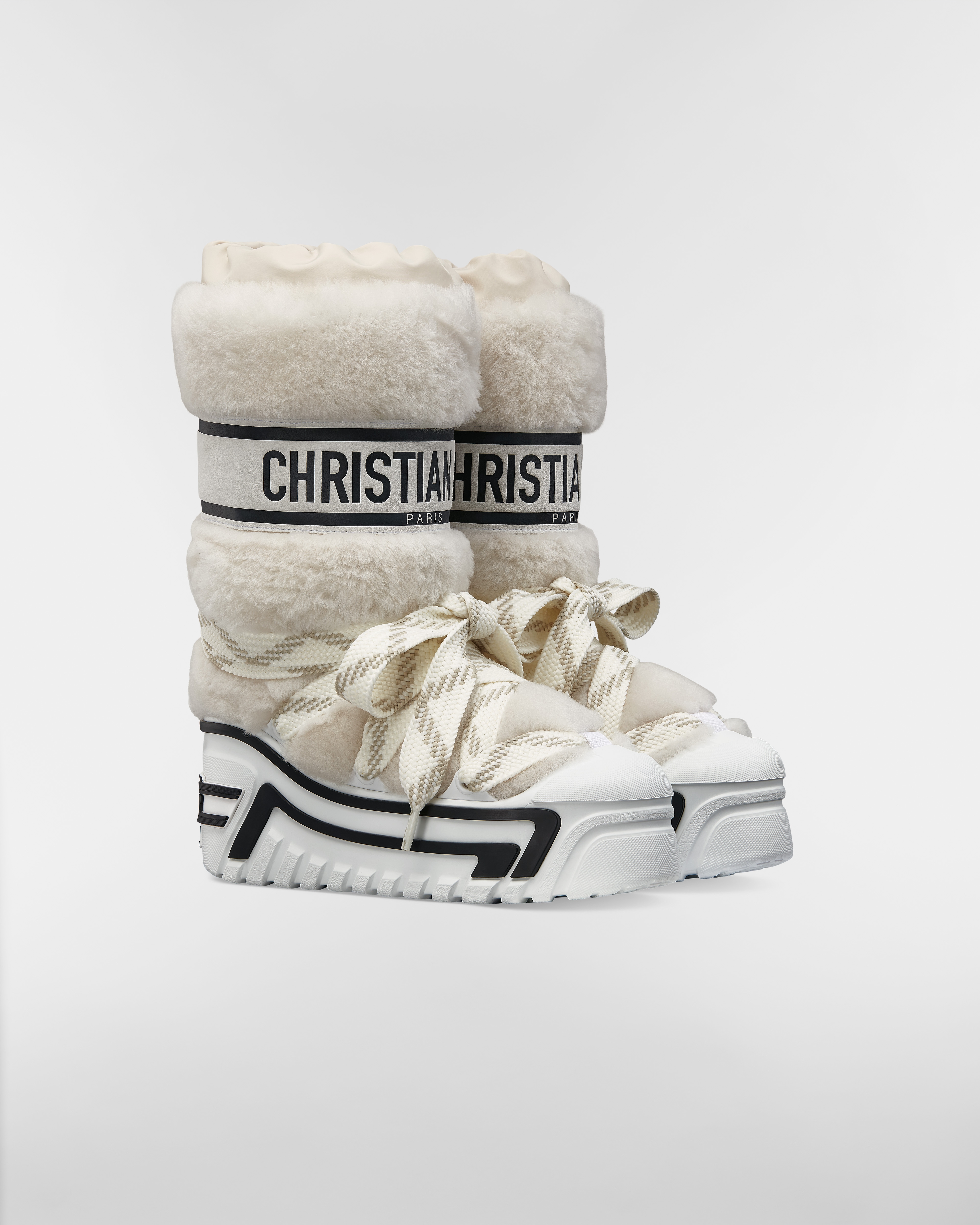 DiorAlps Après-Ski Boot White Lambskin Shearling and Suede Goatskin E03