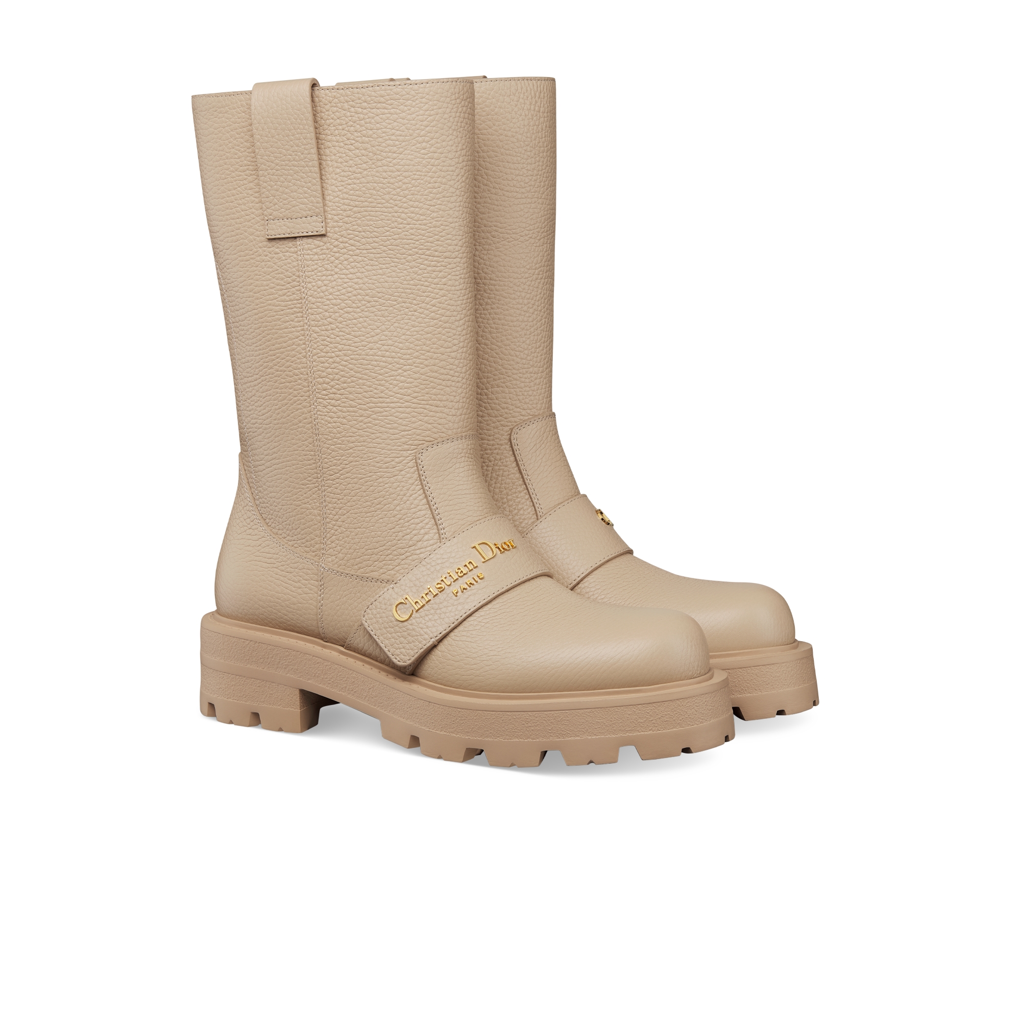 D-Quest Boot Powder Beige Grained Calfskin E03