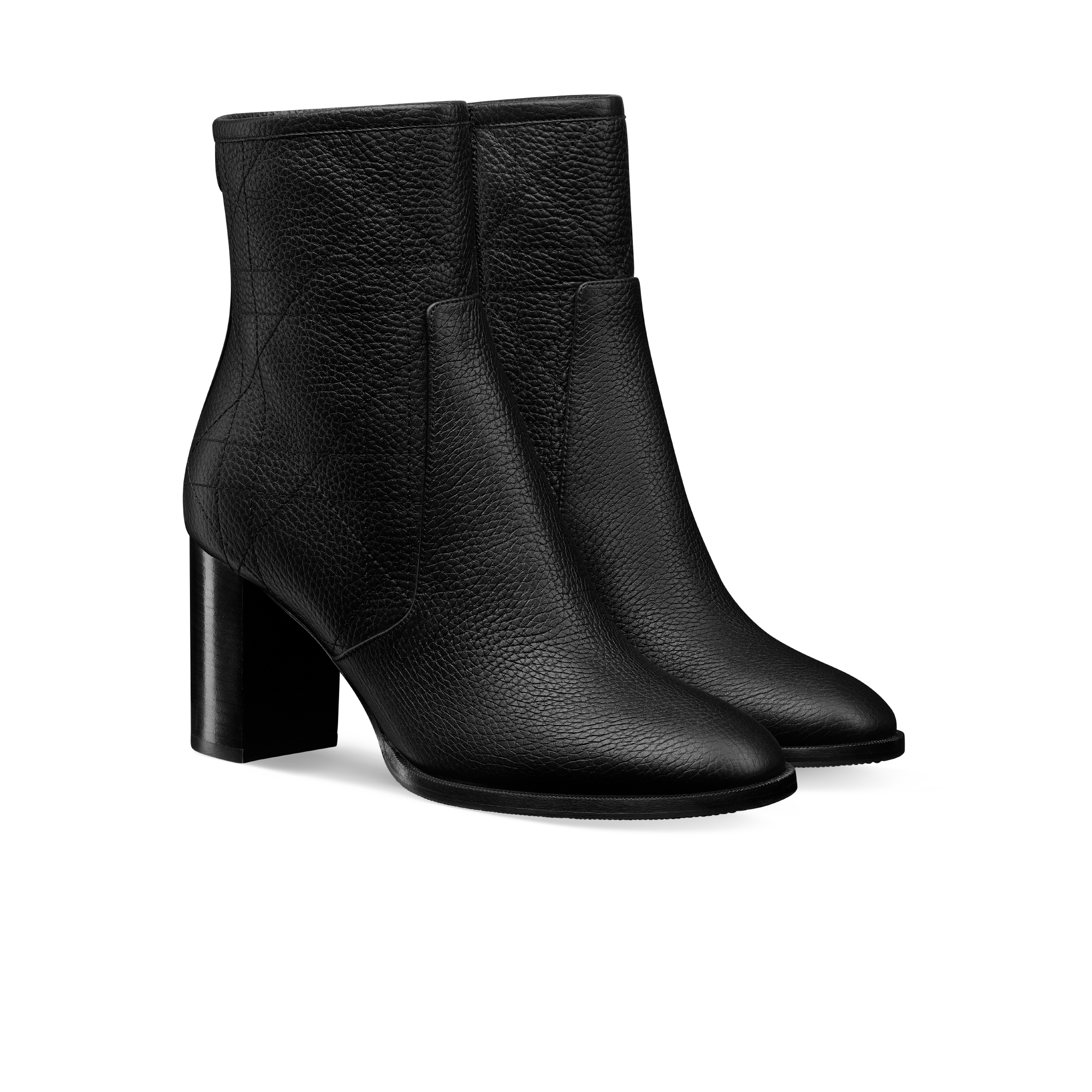 Dior Time Ankle Boot mit Absatz Genarbtes Cannage Kalbsleder in Schwarz E03