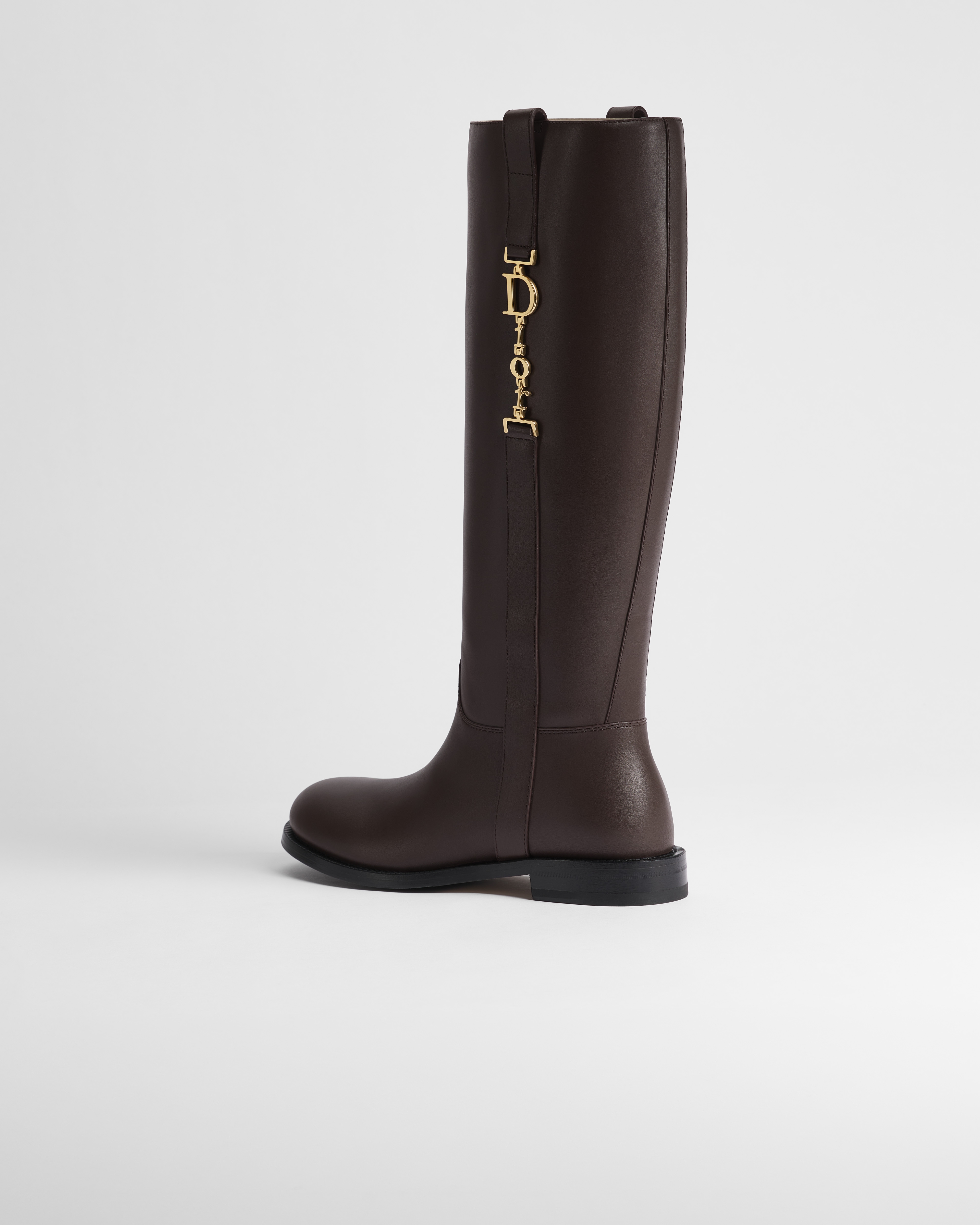 Diorly Stiefel Glänzendes Kalbsleder in Schokoladenbraun E05