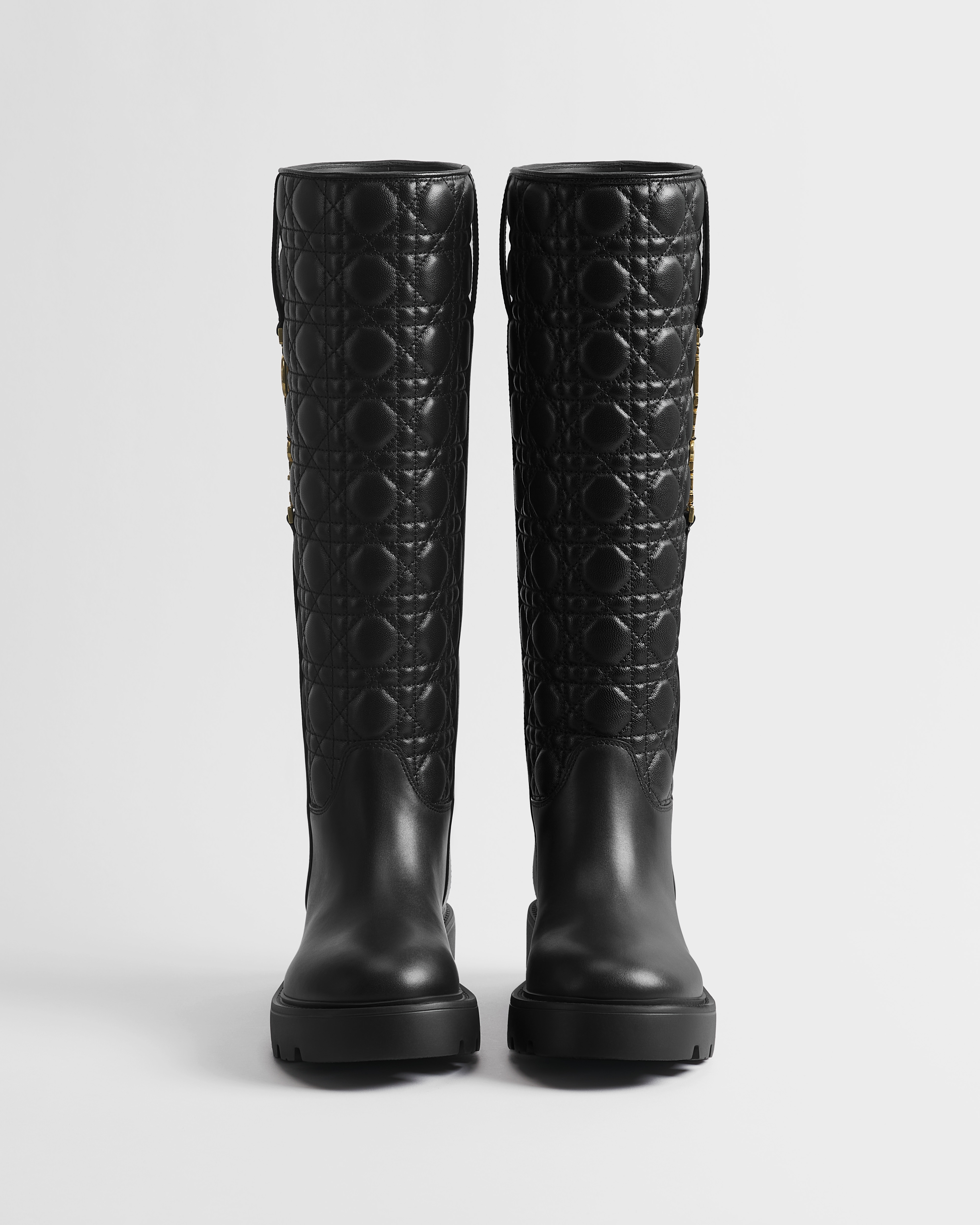 Diorly Boot Black Lambskin and Quilted Cannage Calfskin E03
