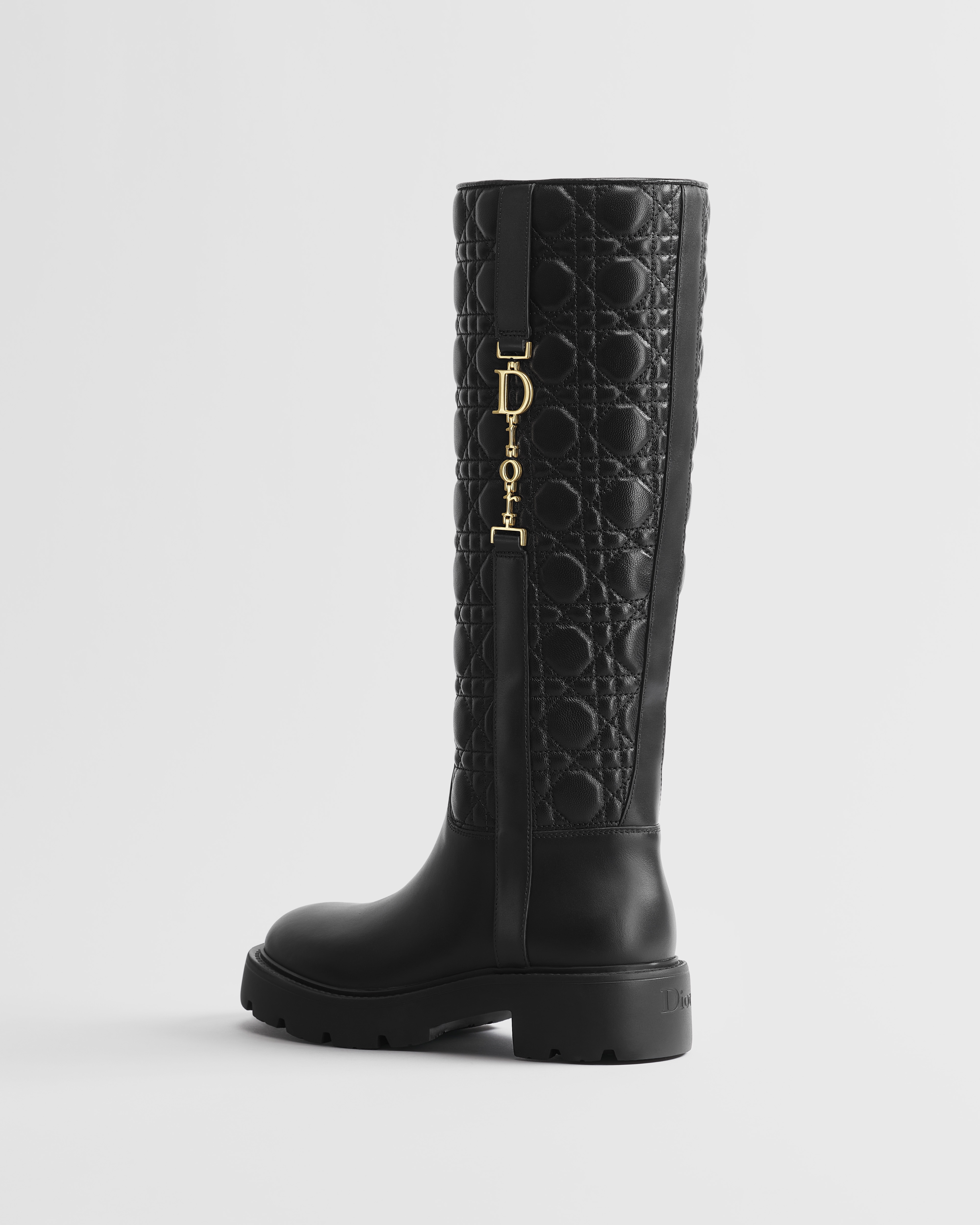 Diorly Boot Black Lambskin and Quilted Cannage Calfskin E05