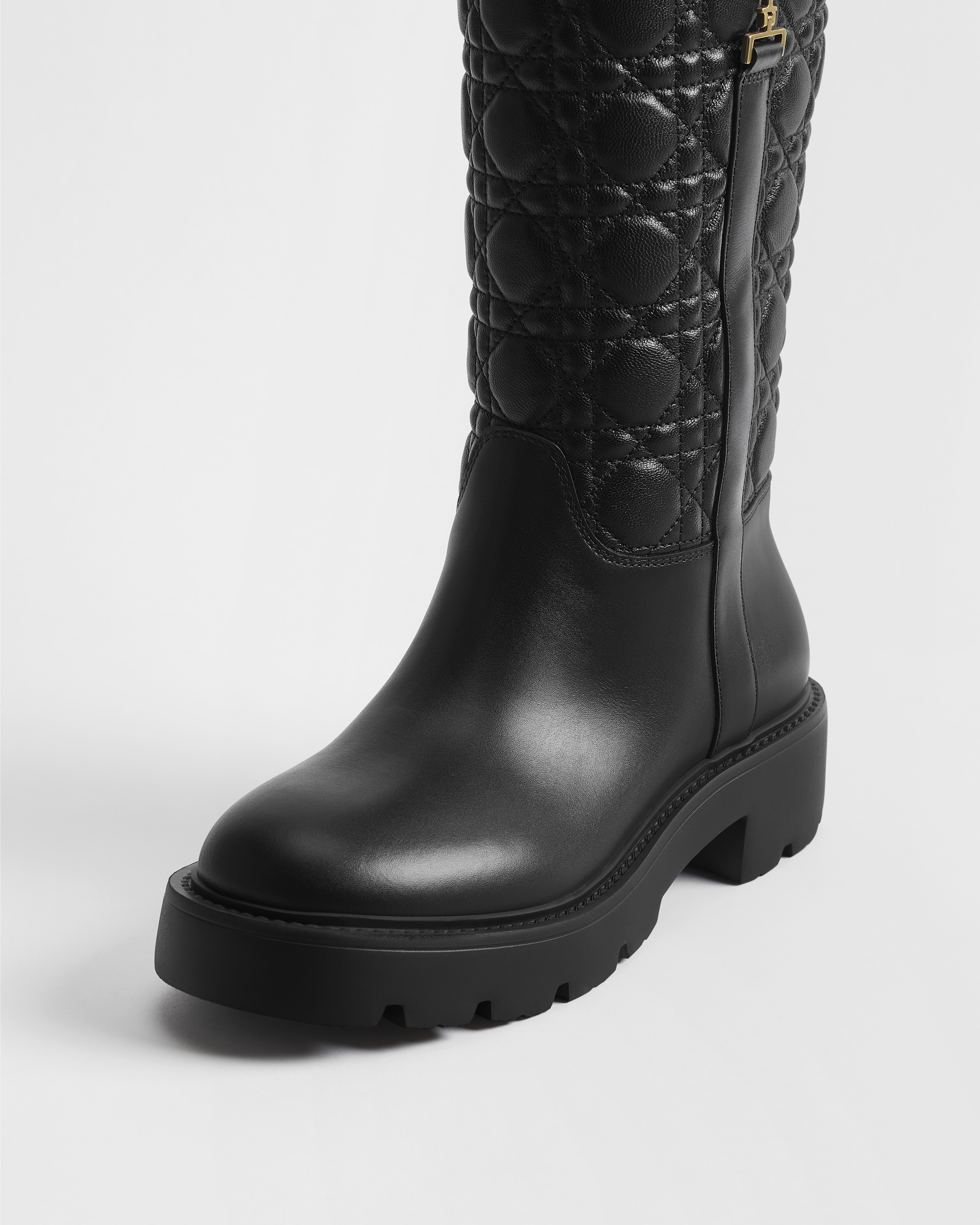 Diorly Boot Black Lambskin and Quilted Cannage Calfskin E09