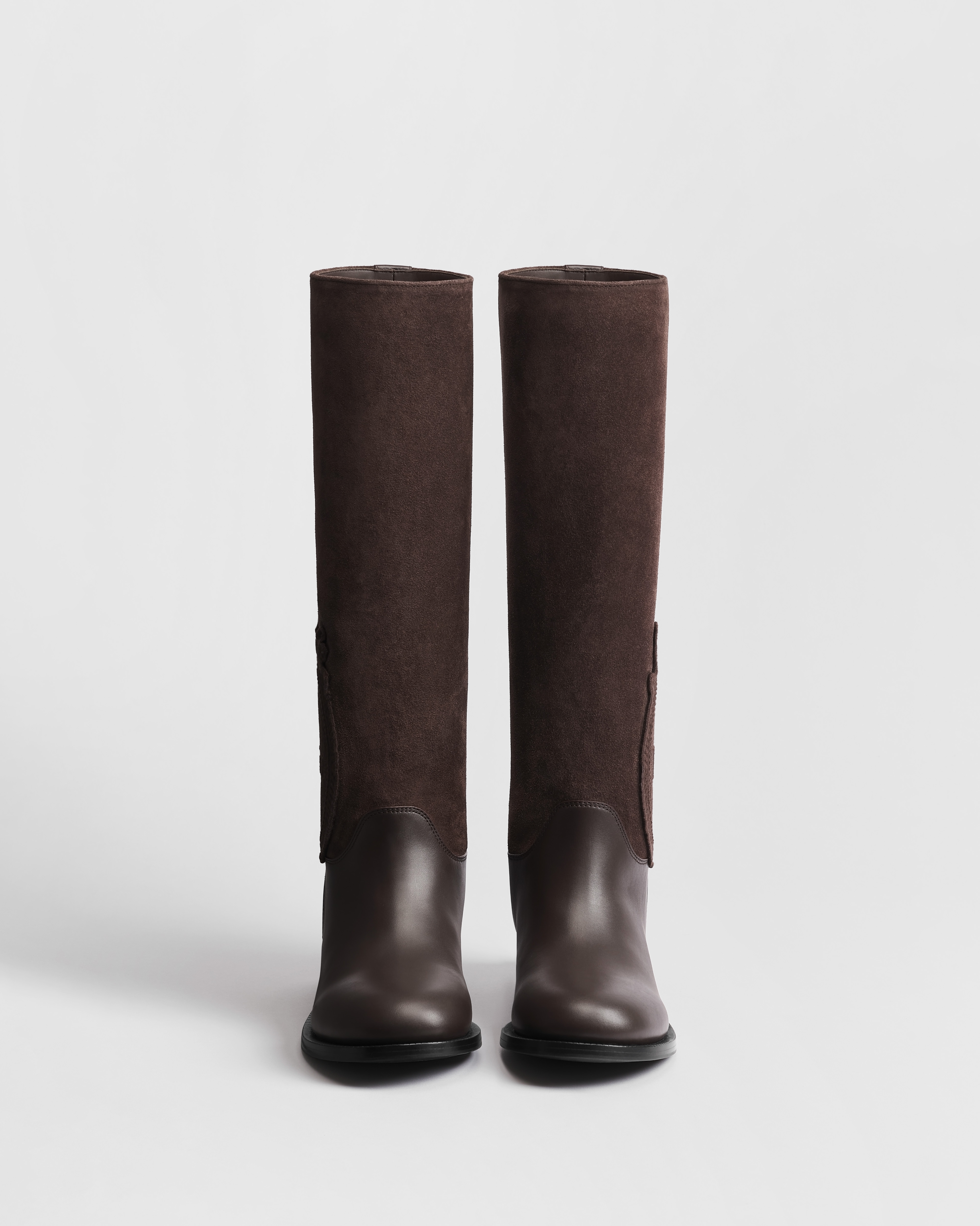 Dior Médaillon Boot Chocolate Brown Suede Calfskin and Calfskin E03