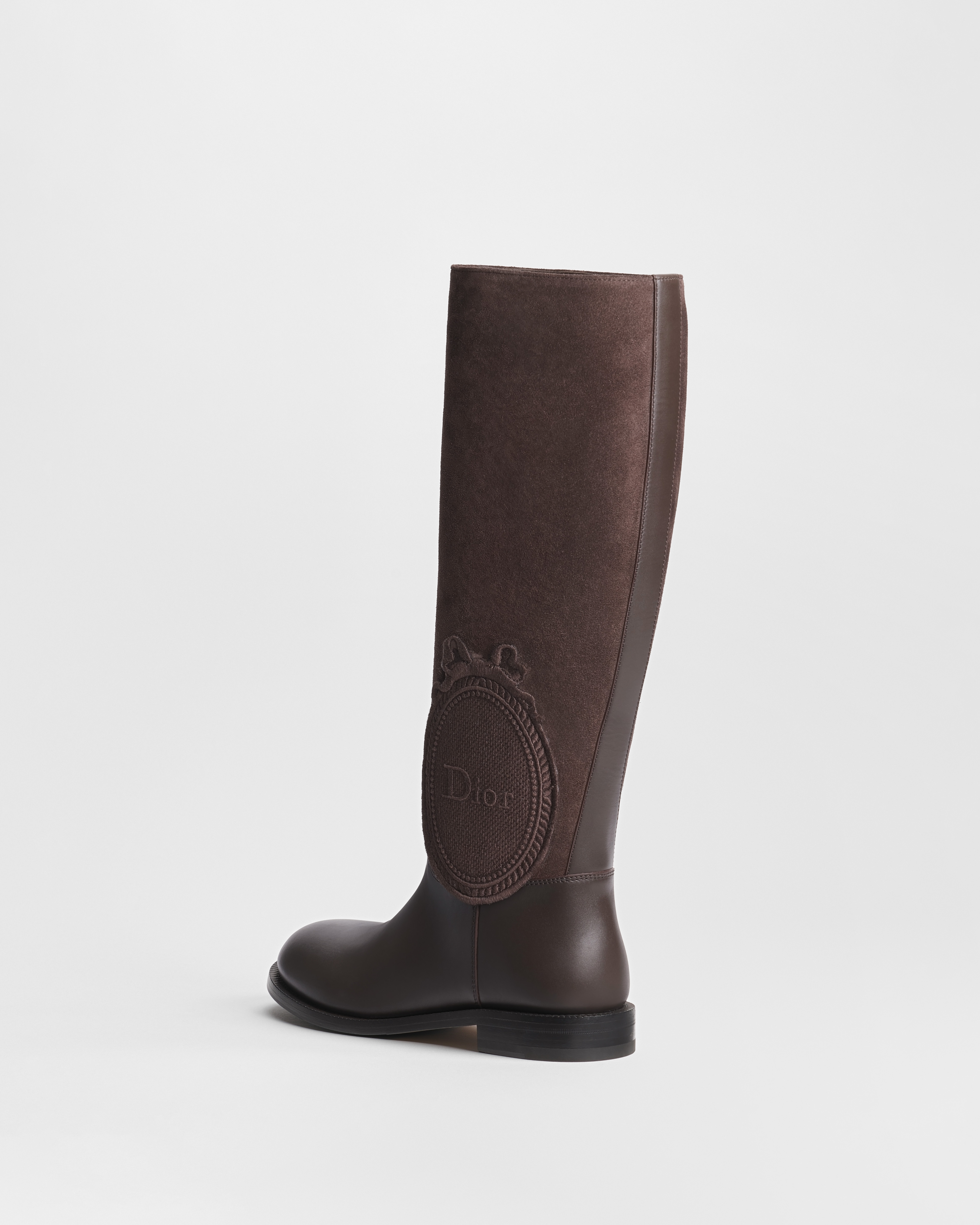 Dior Médaillon Boot Chocolate Brown Suede Calfskin and Calfskin E05