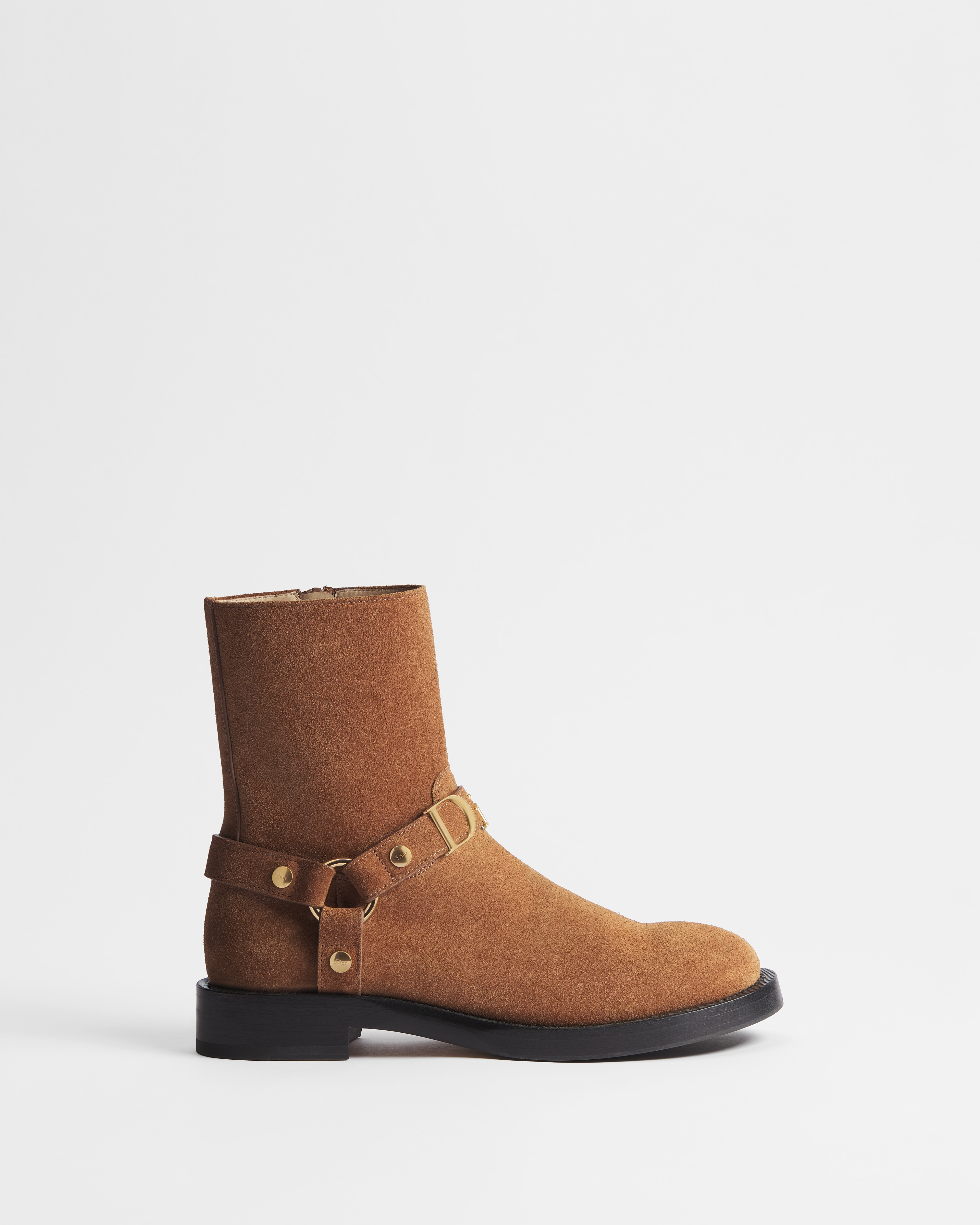 Dior Bolt Ankle Boot Cognac Brown Suede Calfskin E02