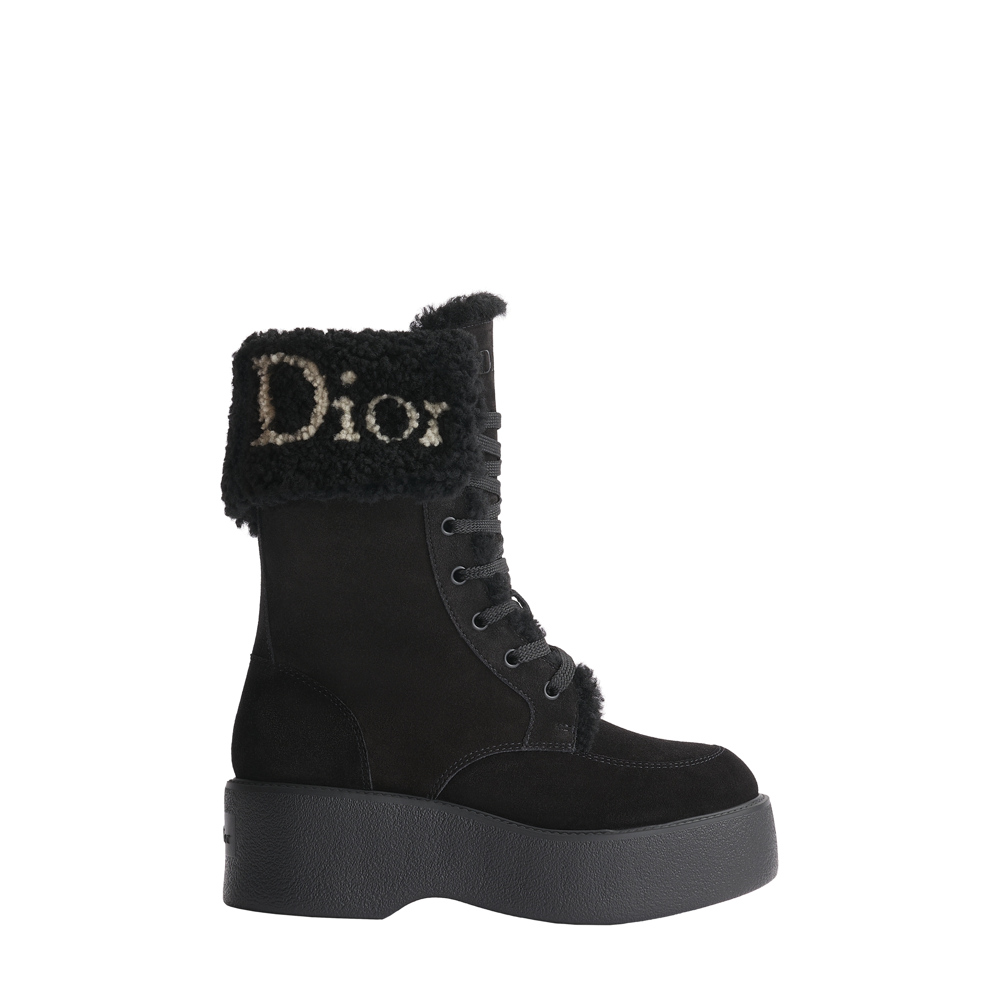 DiorAlps Dior Climb Platform Ankle Boot Black Suede Calfskin and
