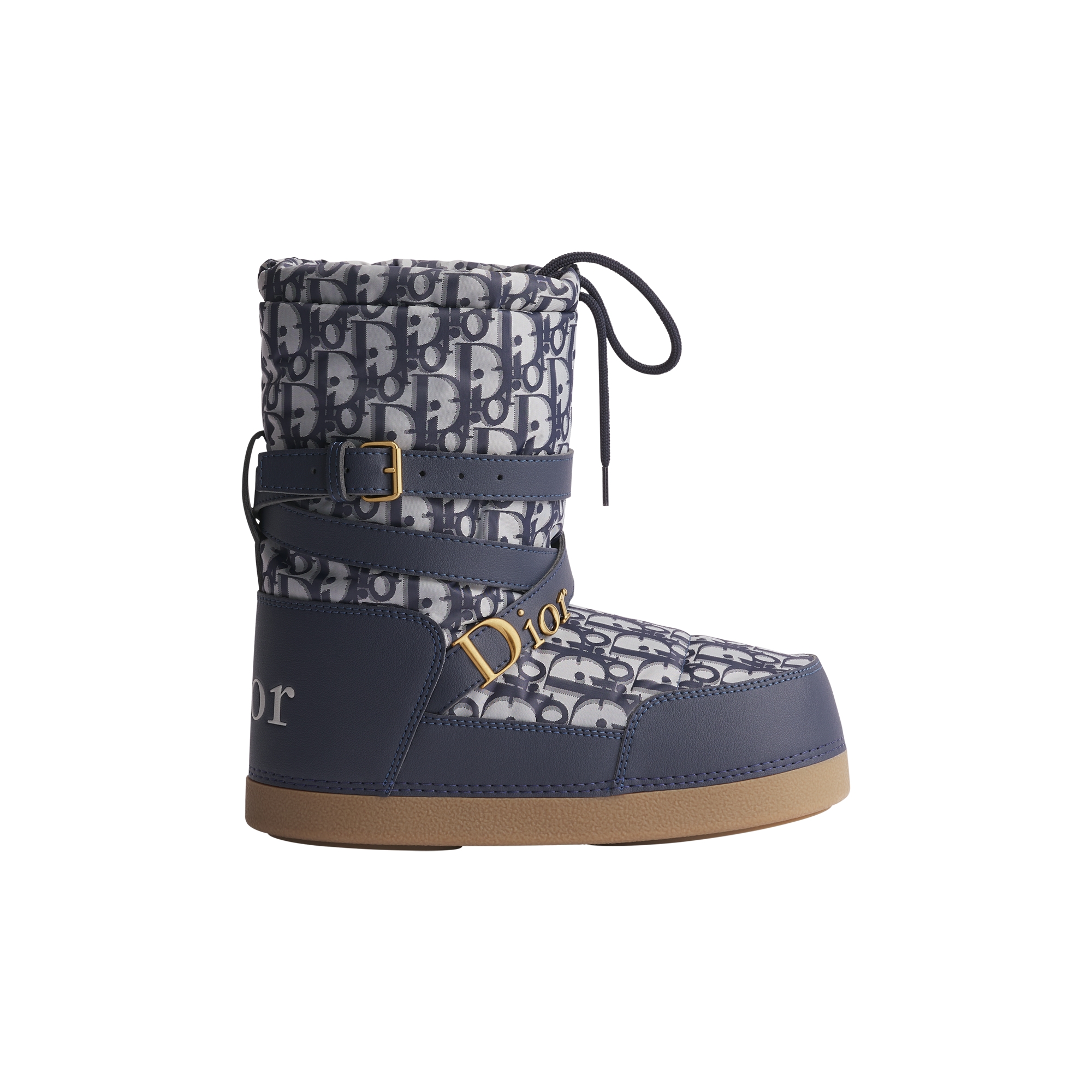  Navy Blue and White Dior Oblique Nylon with Navy Blue Leather-Effect Technical Fabric