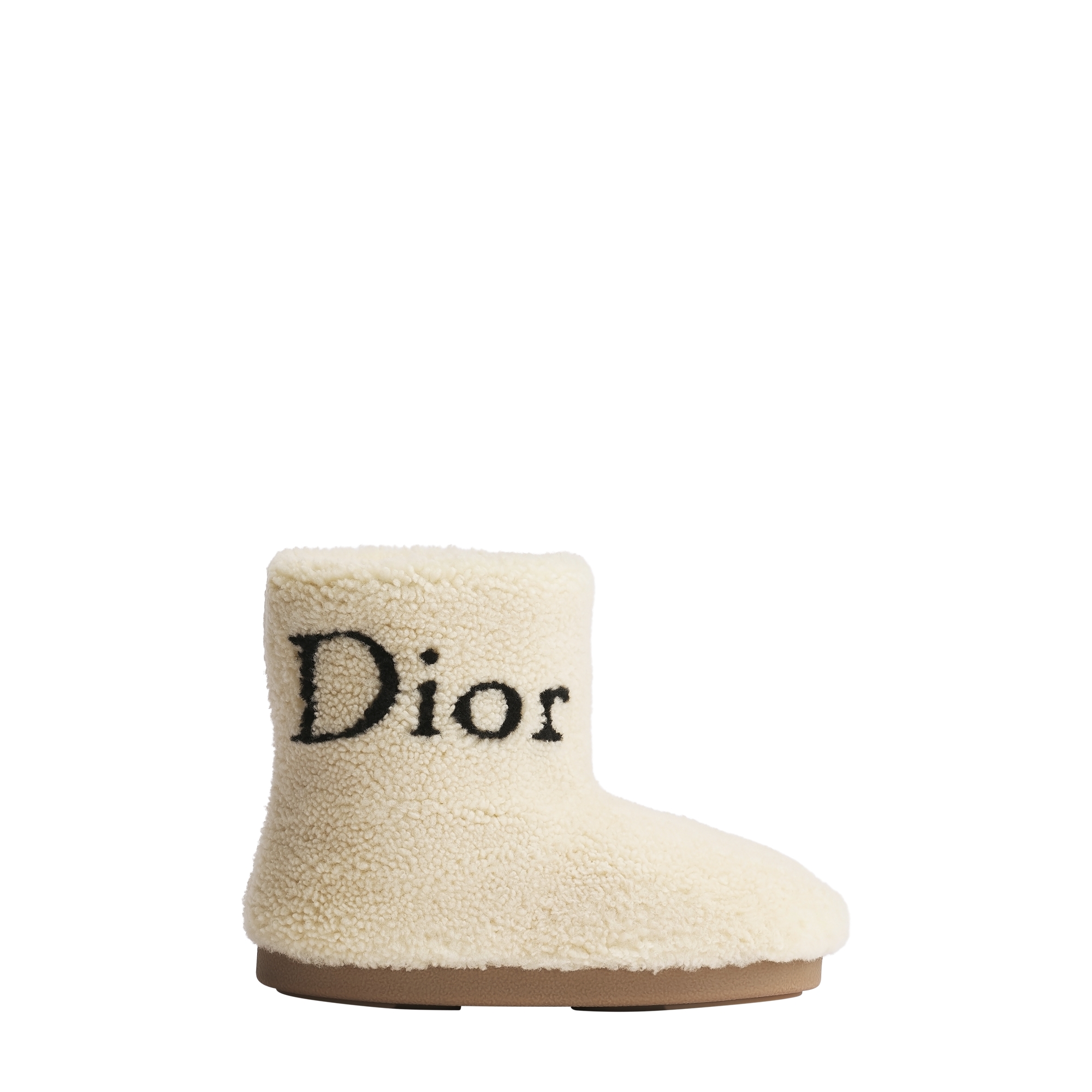 DiorAlps Dior Mountain Ankle Boot Ecru Intarsia Sheepskin Shearling E02