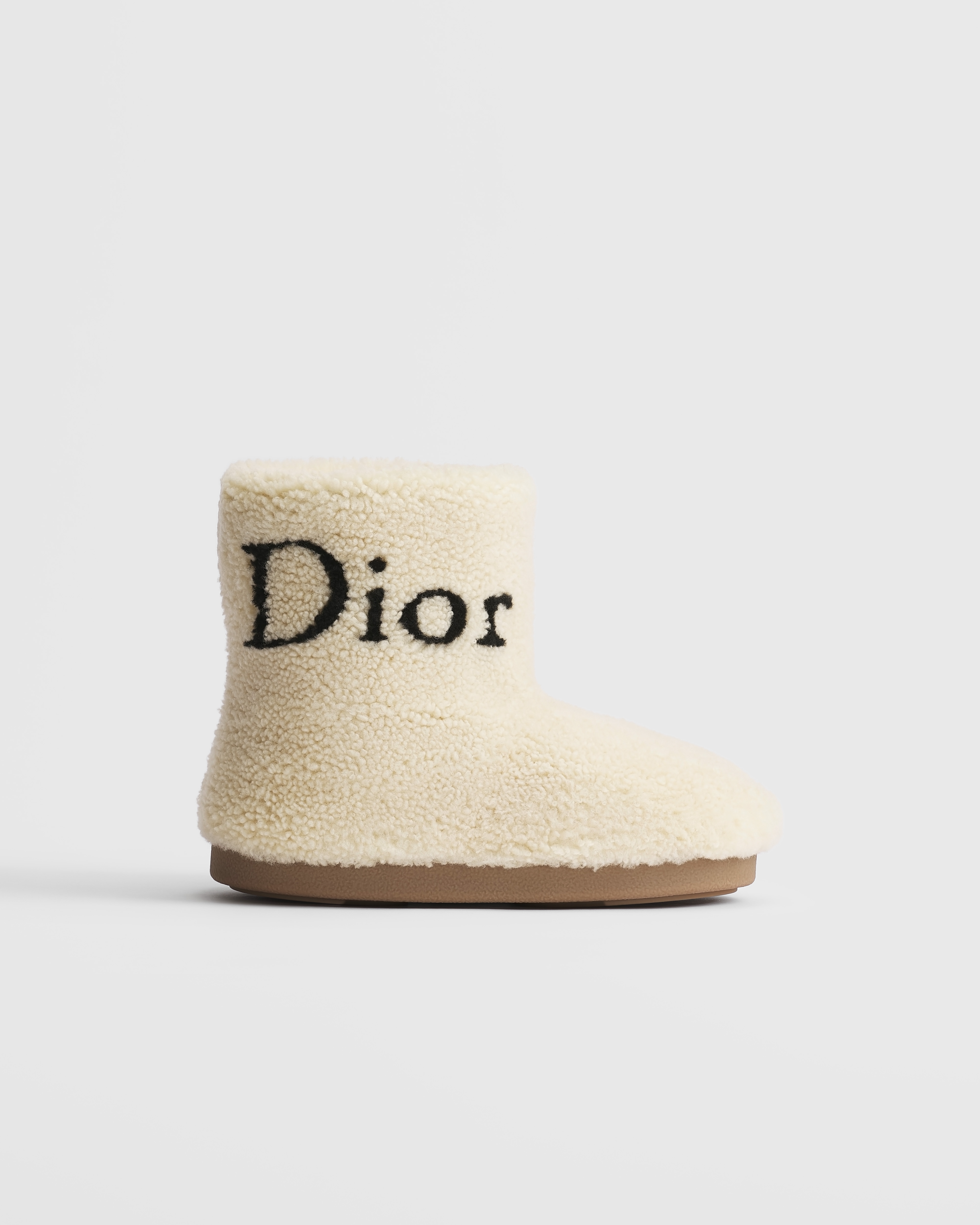DiorAlps Dior Mountain Ankle Boot Ecru Intarsia Sheepskin Shearling E02