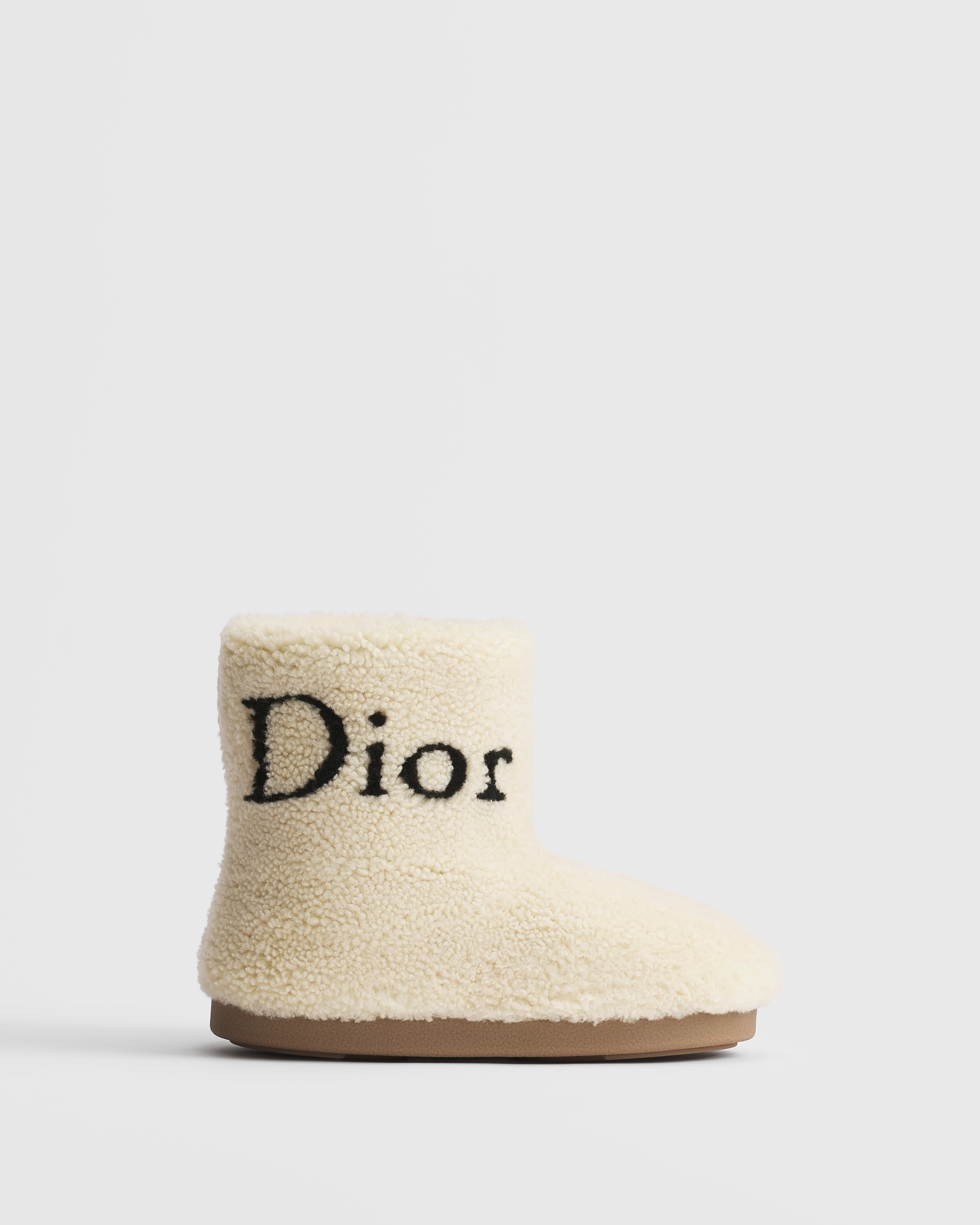 DiorAlps Dior Mountain Ankle Boot Ecru Intarsia Sheepskin Shearling E02