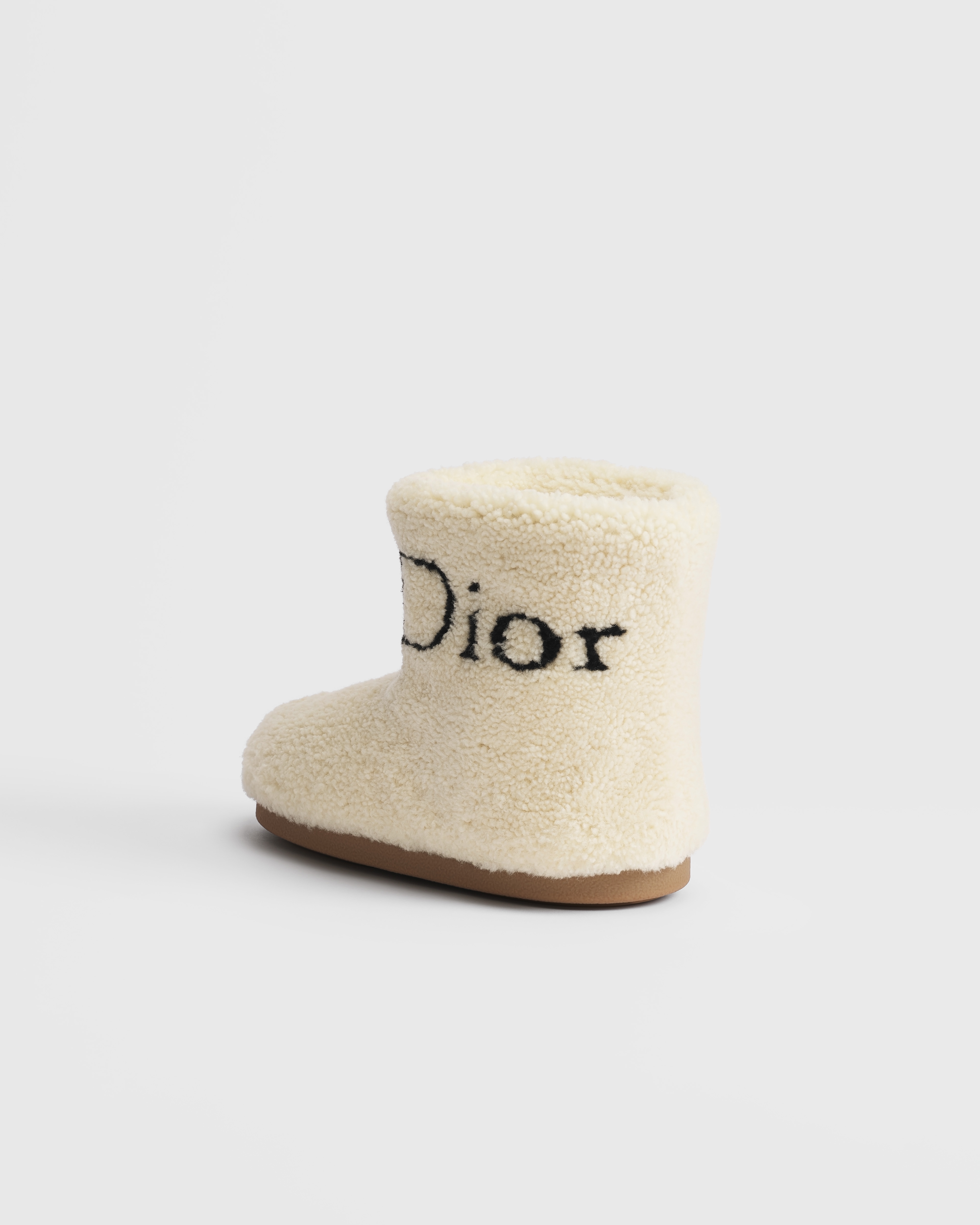 DiorAlps Dior Mountain Ankle Boot Ecru Intarsia Sheepskin Shearling E05