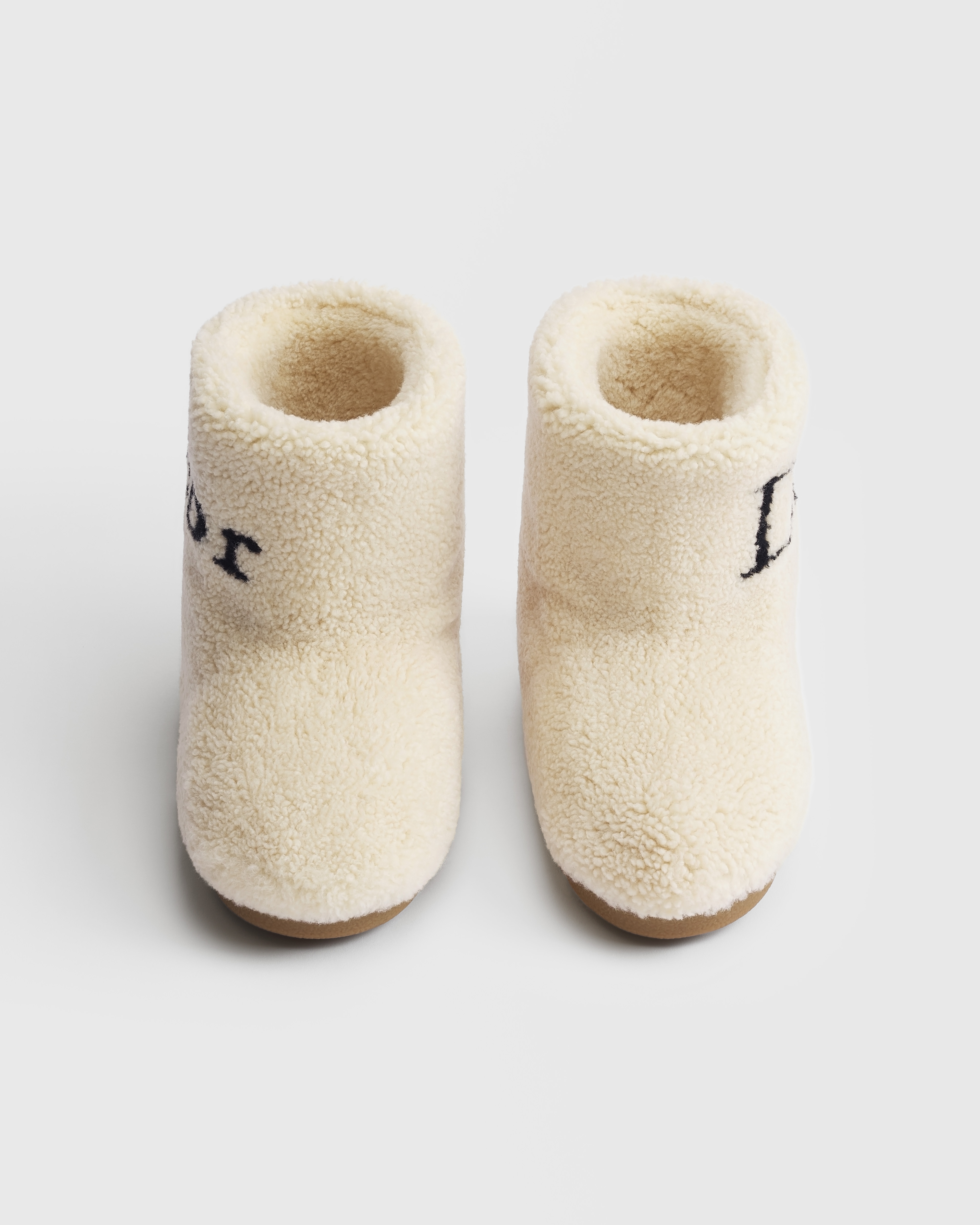 DiorAlps Dior Mountain Ankle Boot Ecru Intarsia Sheepskin Shearling E06