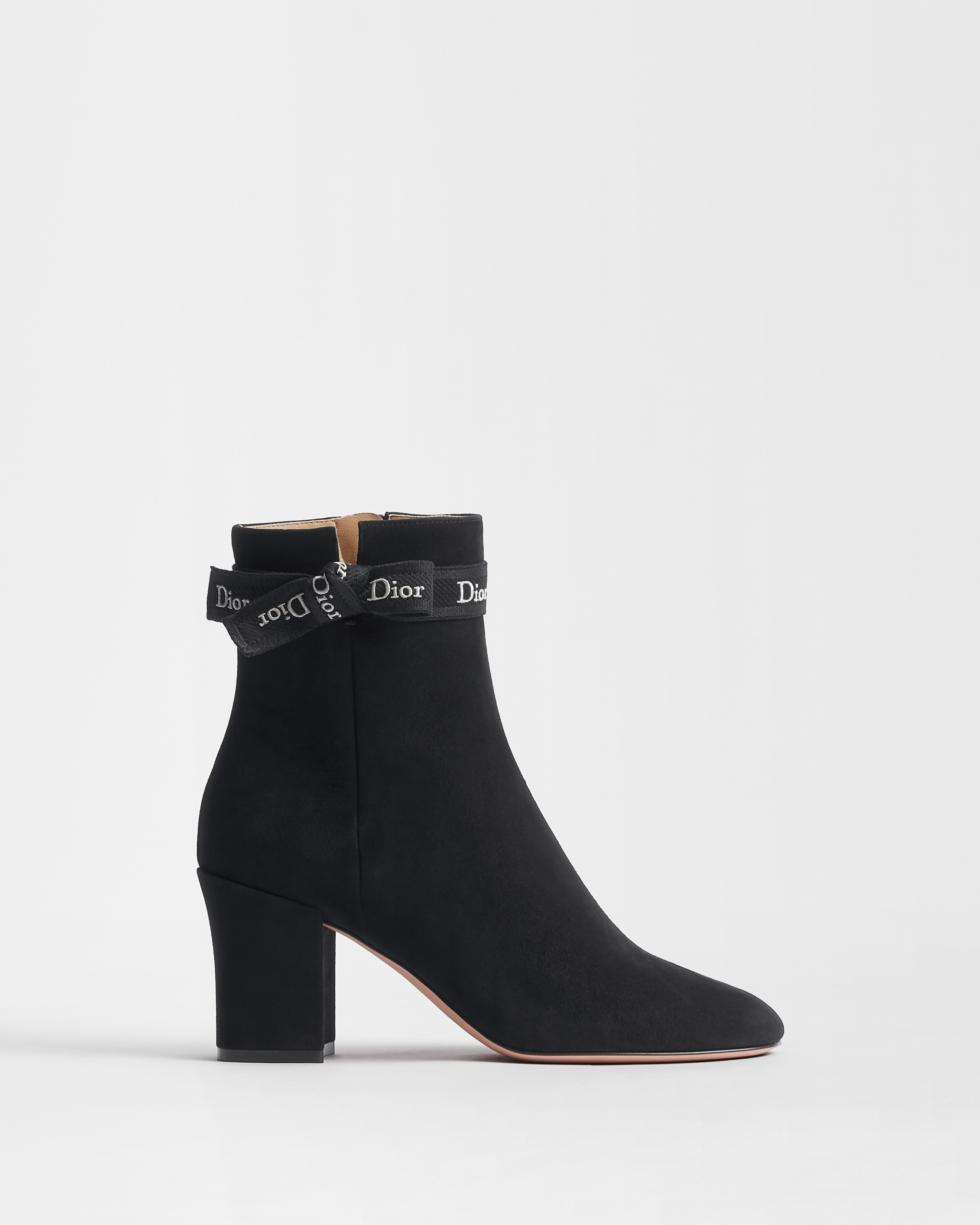 J'Adior Heeled Ankle Boot Black Suede Goatskin E02