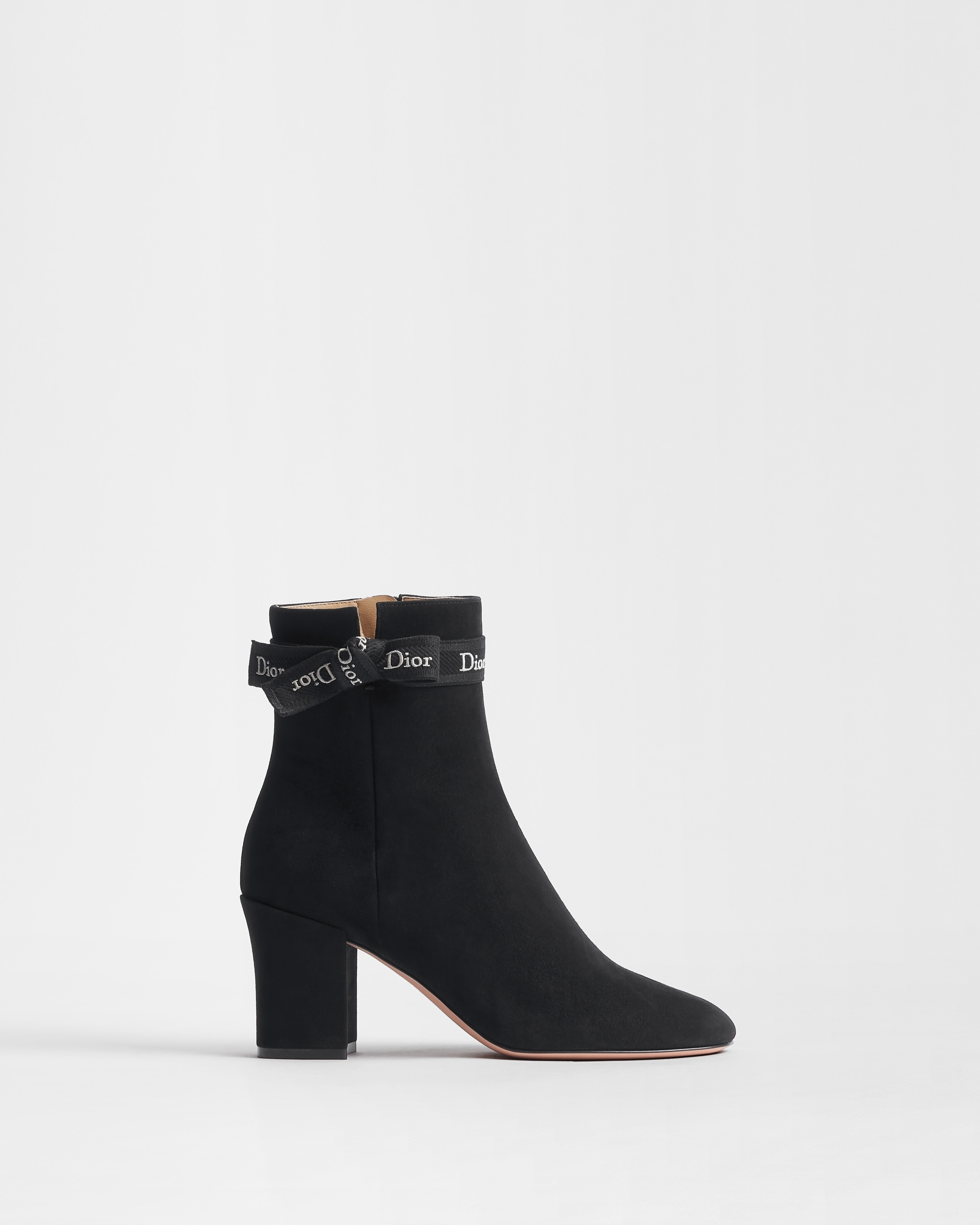 J'Adior Heeled Ankle Boot Black Suede Goatskin E02